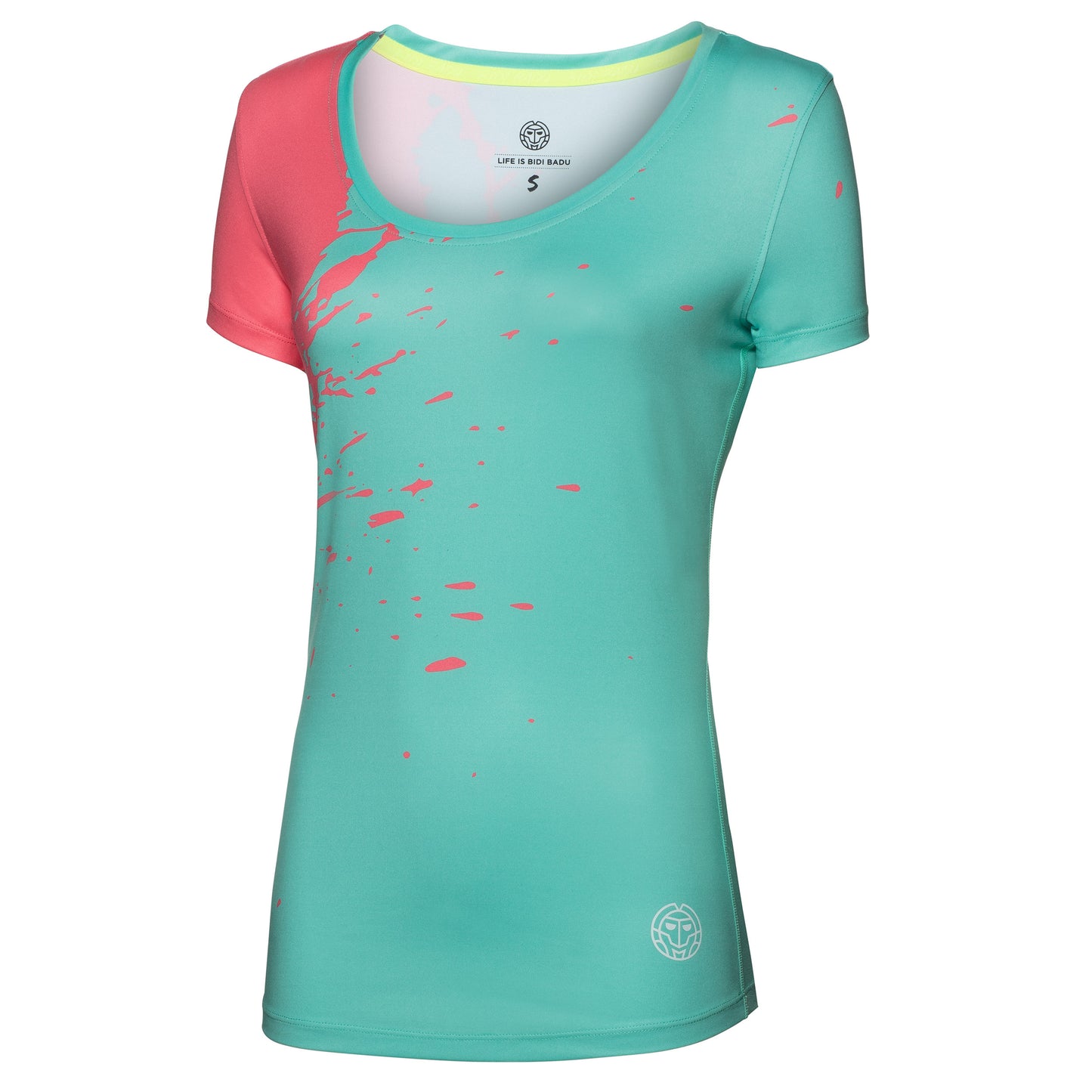 BIDI BADU Amari Tech Round-Neck Camiseta De Manga Corta Mujeres-Mint,Coral
