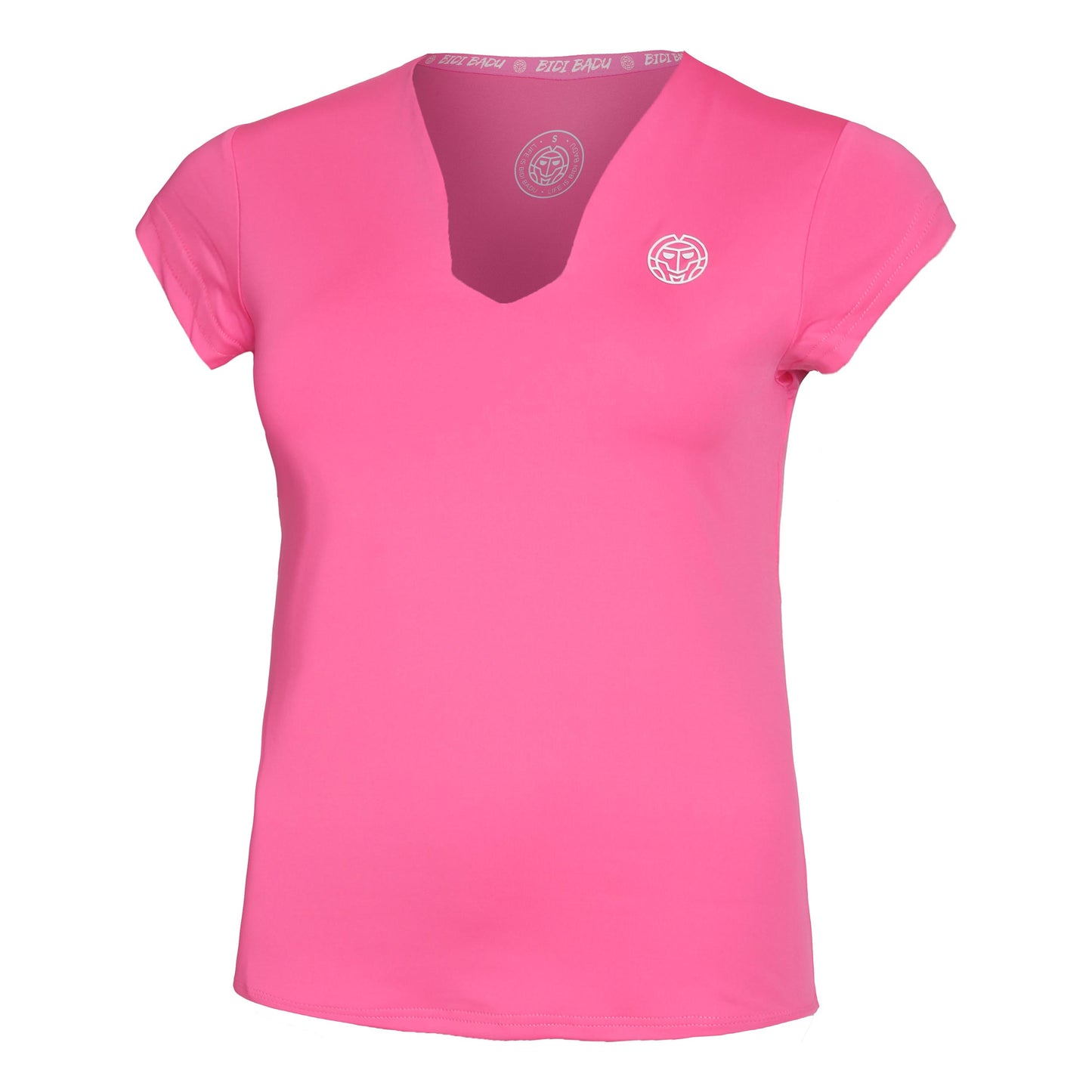 BIDI BADU Bella 2.0 Tech V-Neck Camiseta De Manga Corta Mujeres-Rosa,Blanco