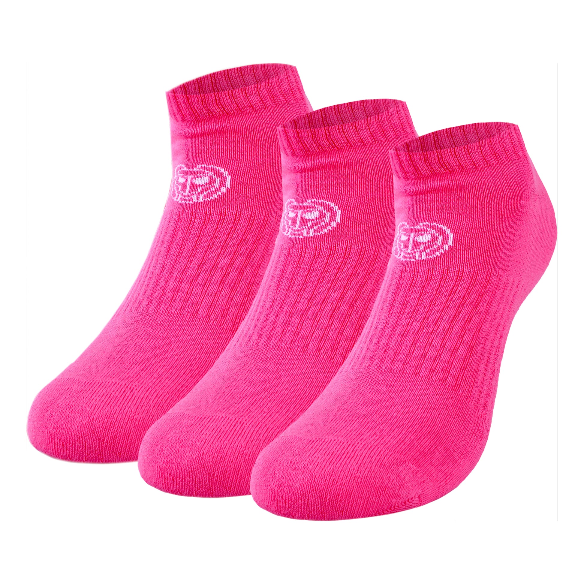 BIDI BADU Leana No Show Tech Calcetines Deporte Pack De 3 Mujeres-Rosa,Blanco