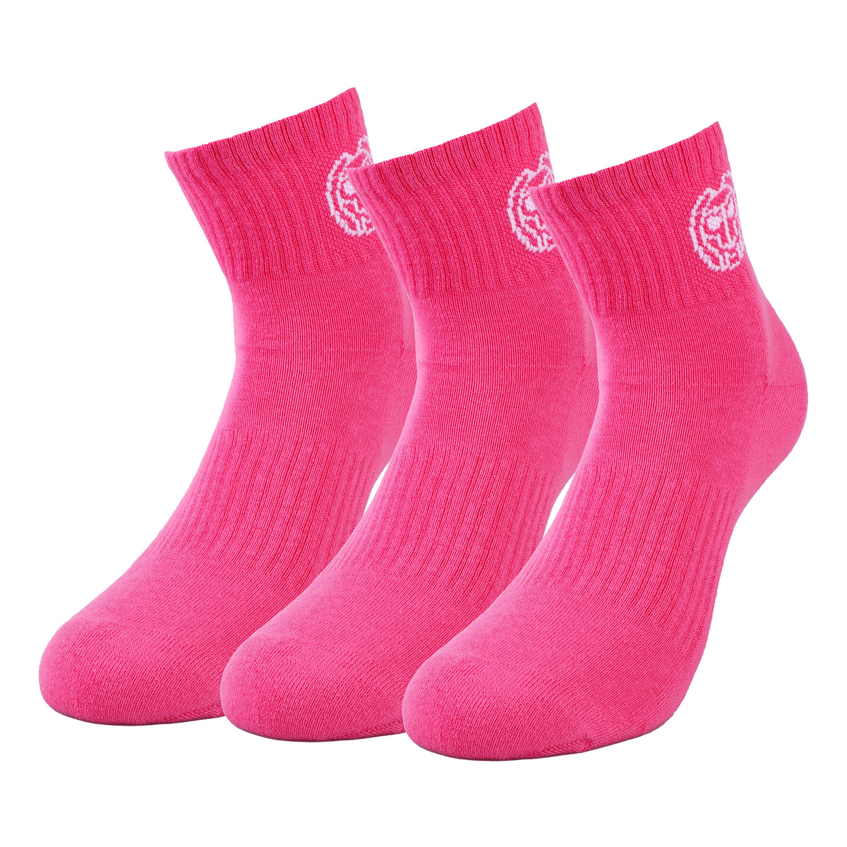 BIDI BADU Gila Ankle Tech Calcetines de deporte Pack de 3 Unisex - rosa, blanco
