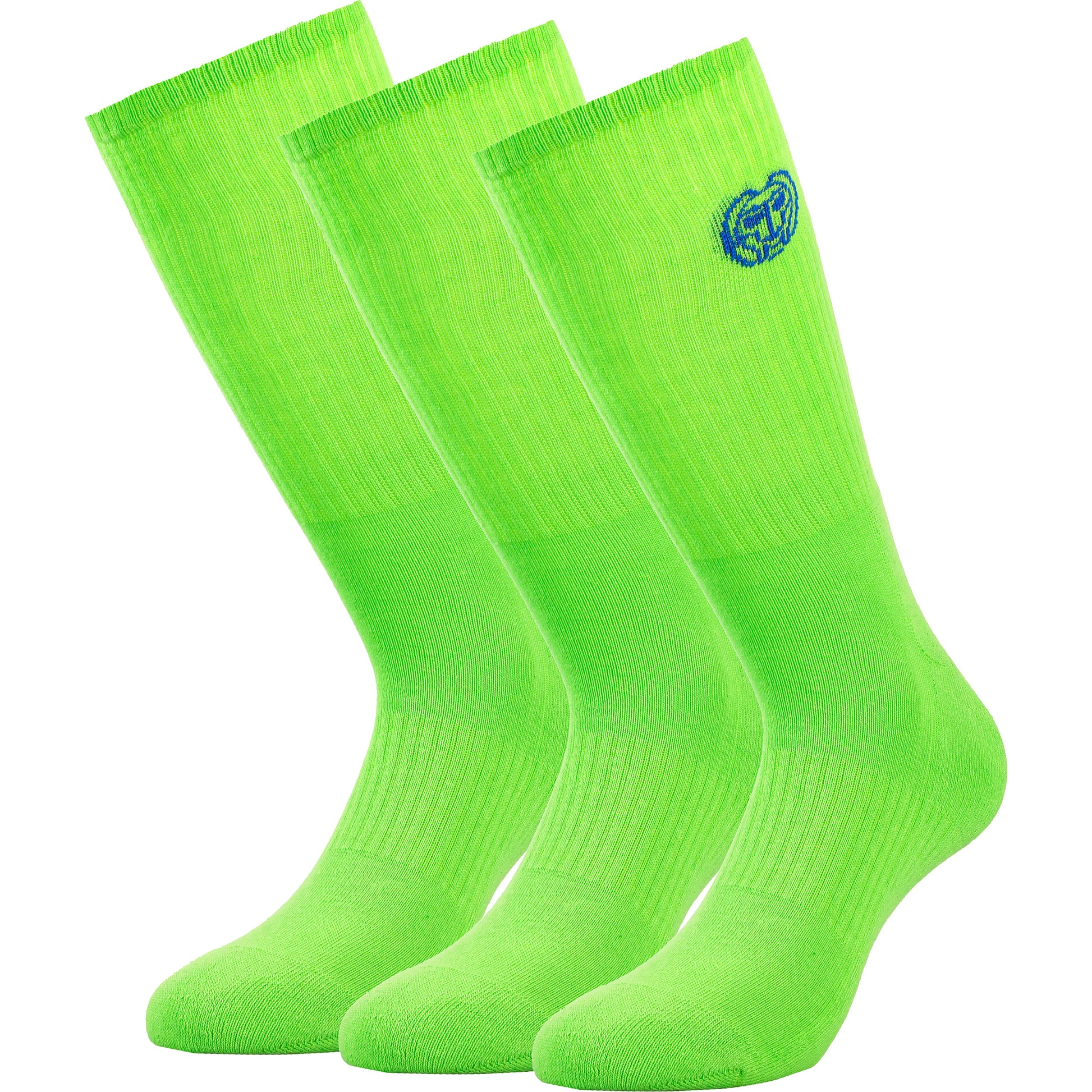 BIDI BADU Matayo Crew Tech Calcetines Deporte Pack De 3 Hombres-Verde Neón,Azul