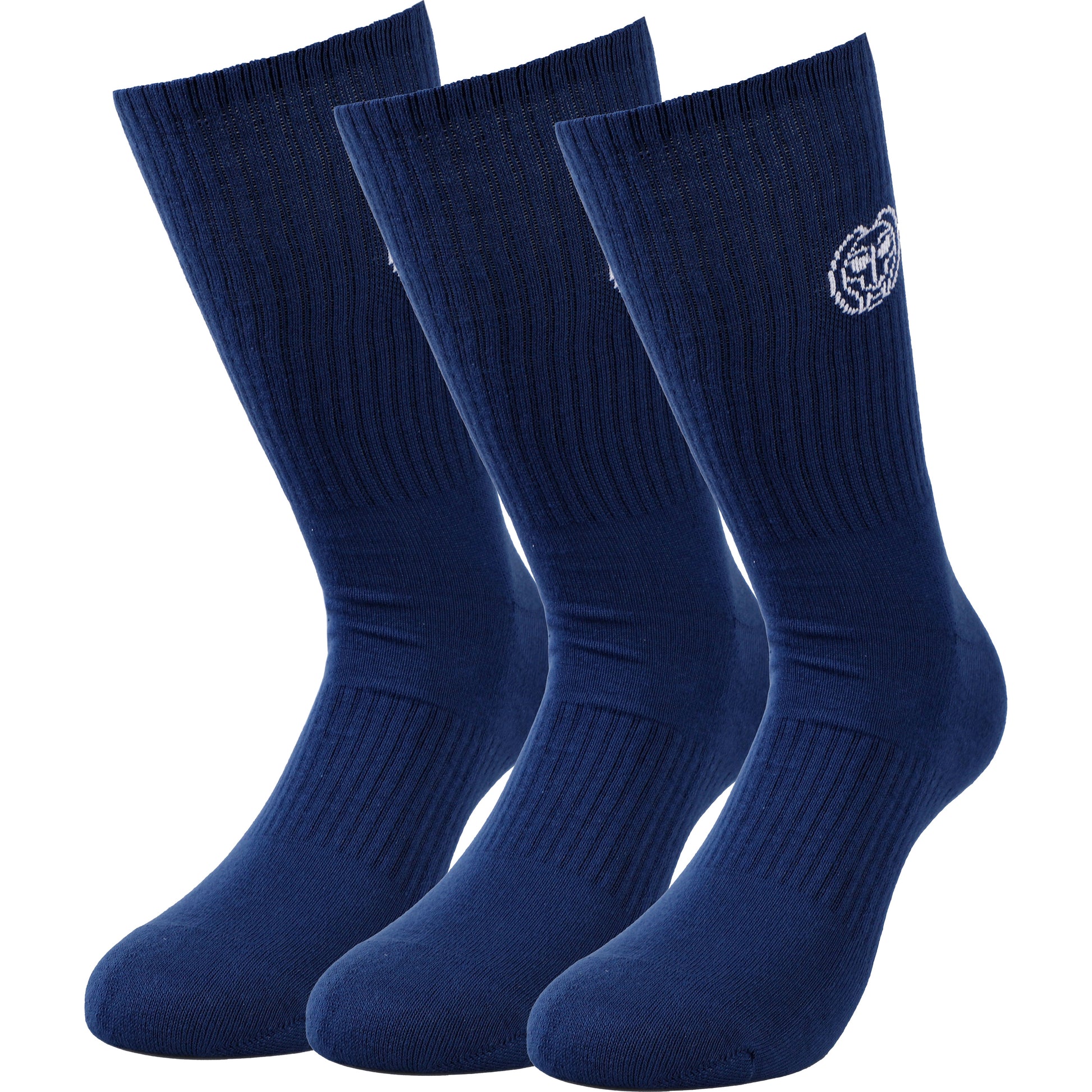 BIDI BADU Matayo Crew Tech Calcetines de deporte Pack de 3 Hombres - azul oscuro, blanco