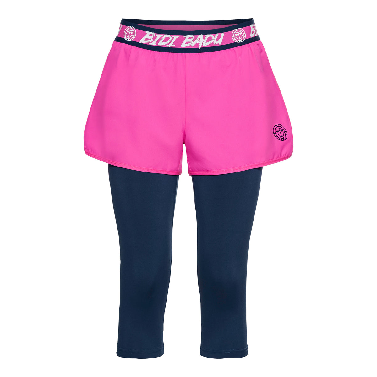 BIDI BADU Kara Tech Pantalón Corto Con Malla Mujeres-Rosa,Azul Oscuro