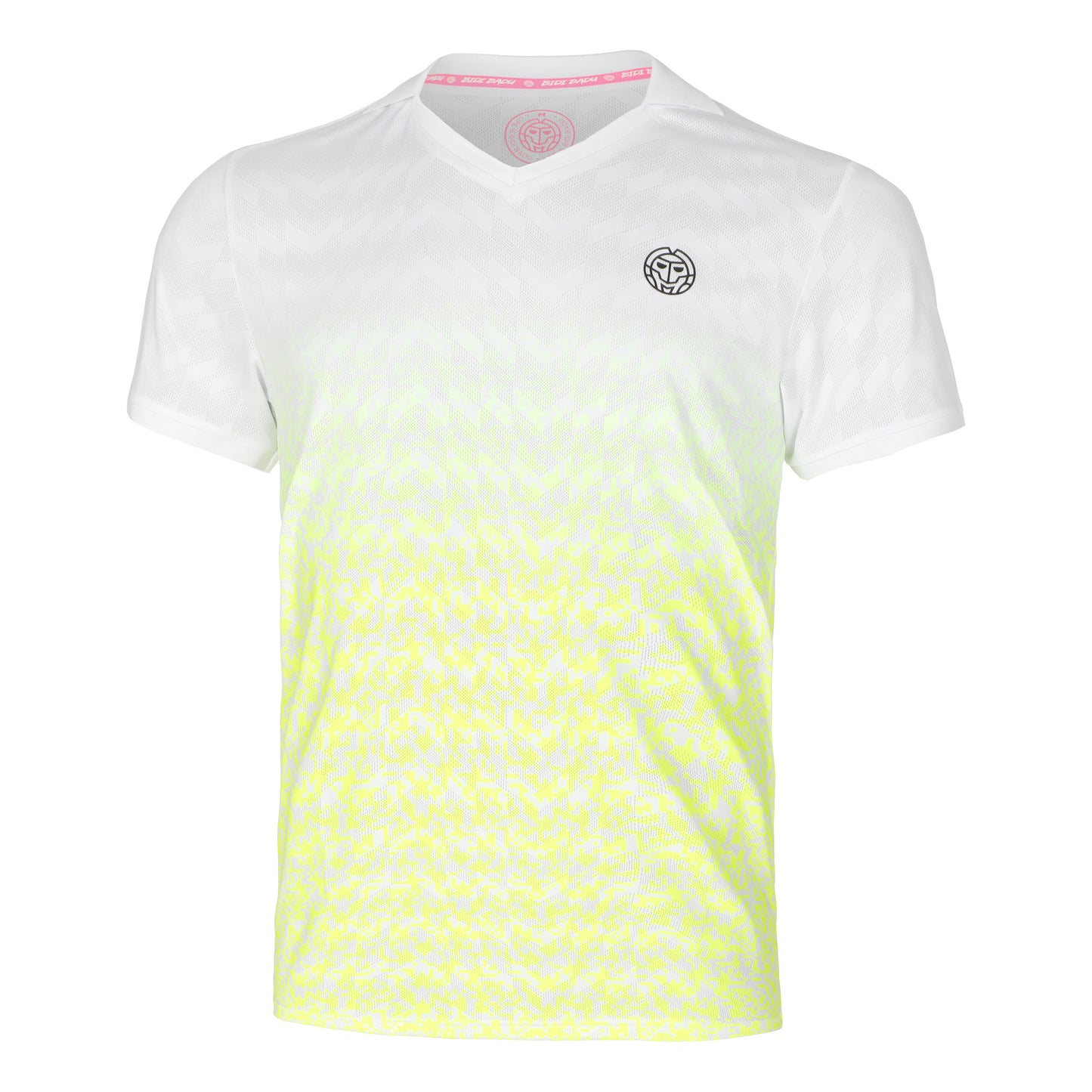 BIDI BADU Tano Tech Polo Hombres - blanco, amarillo neón
