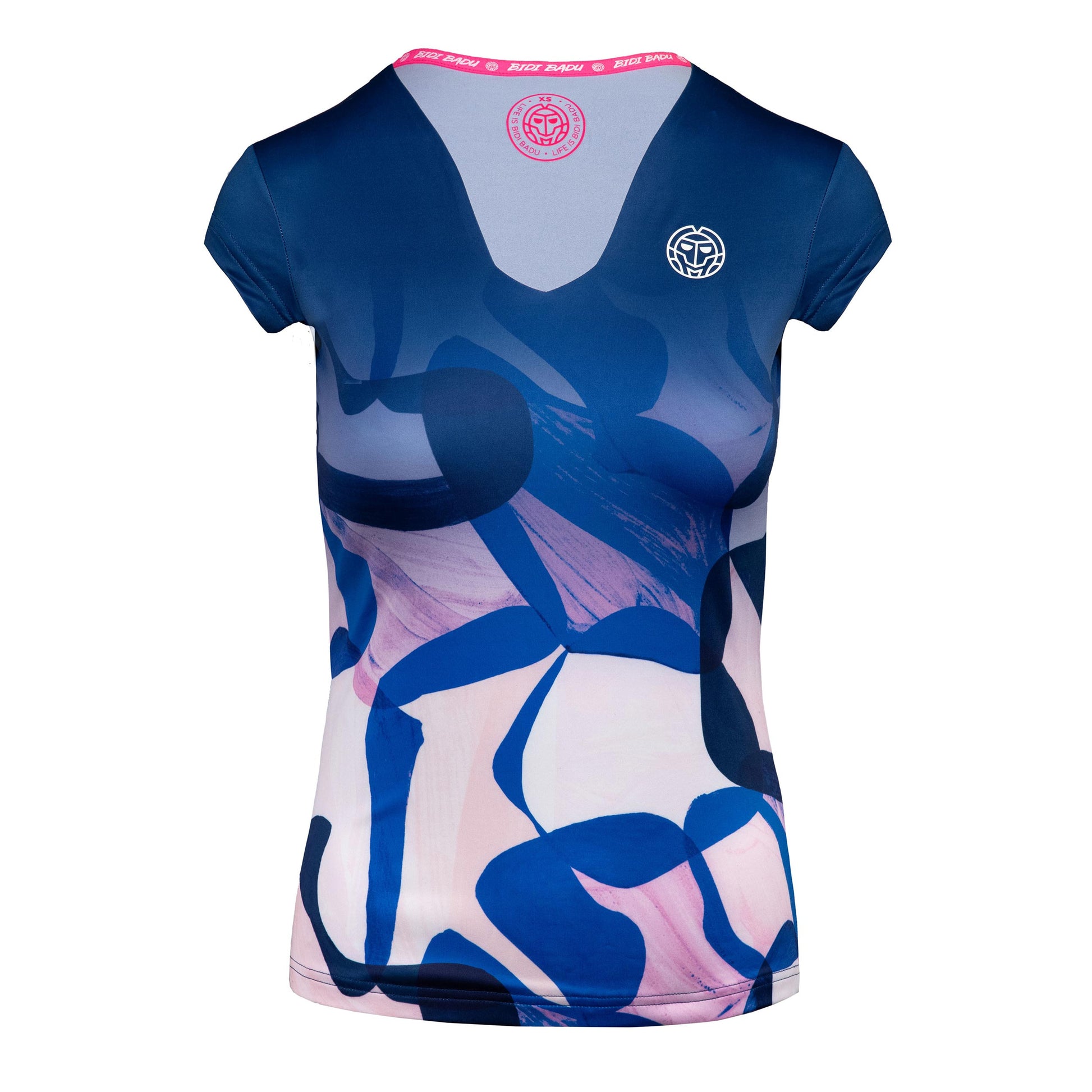 BIDI BADU Bella 2.0 Tech V-Neck Camiseta de manga corta Mujeres - azul oscuro, rosa