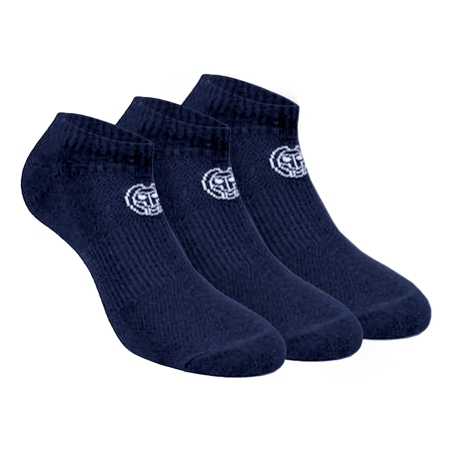 BIDI BADU No Party No Show Move Calcetines De Tenis Pack De 3-Azul Oscuro,Blanco