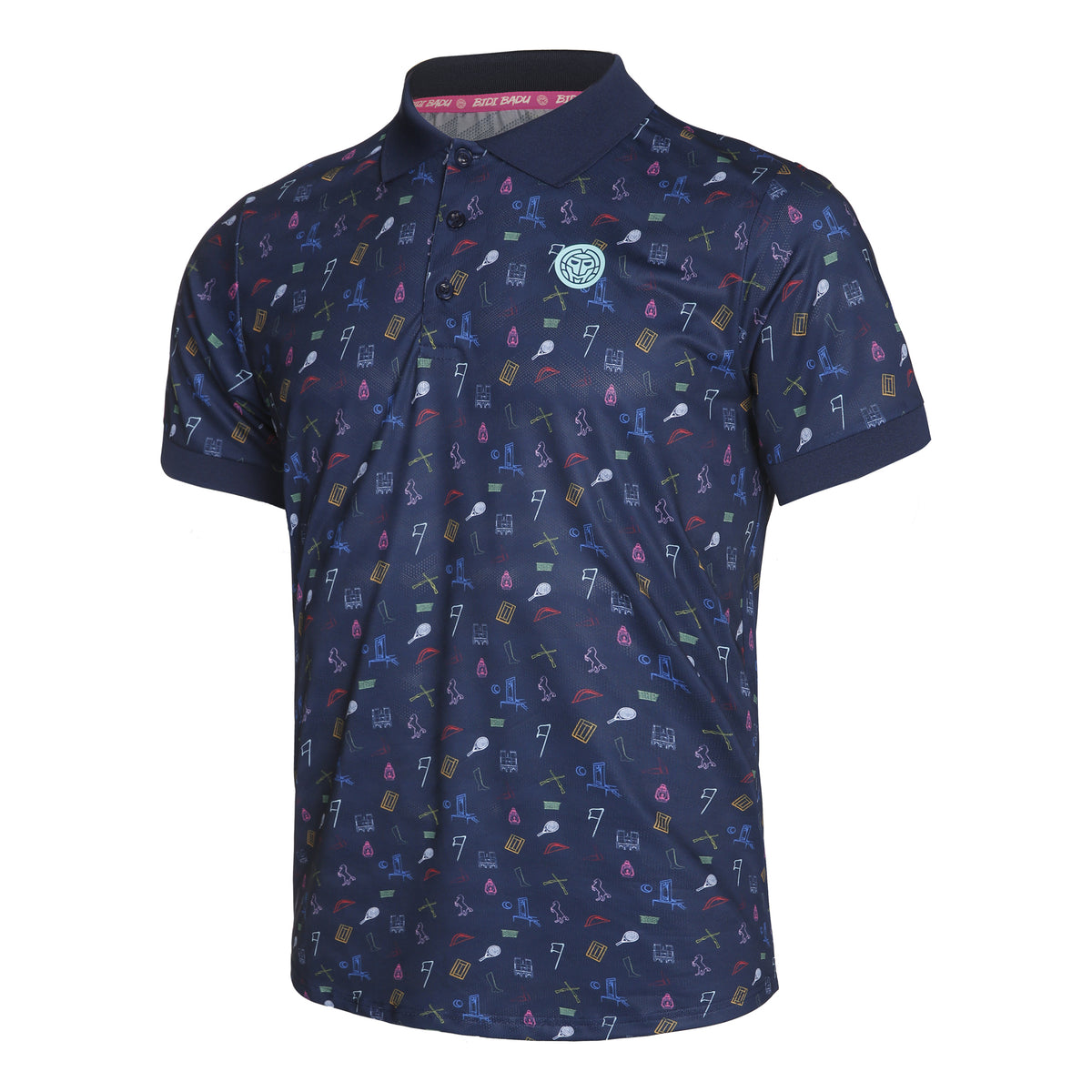 BIDI BADU Idir Tech Polo Hombres - azul oscuro, multicolor