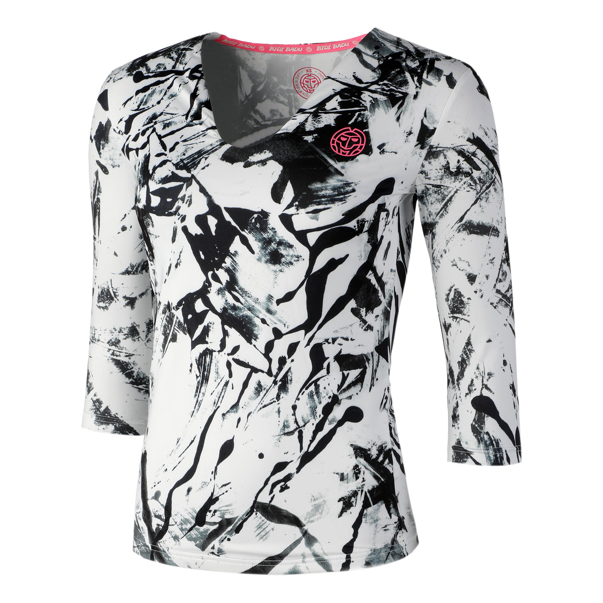 BIDI BADU Ariana Tech V-Neck Camiseta de manga larga Mujeres - negro, blanco