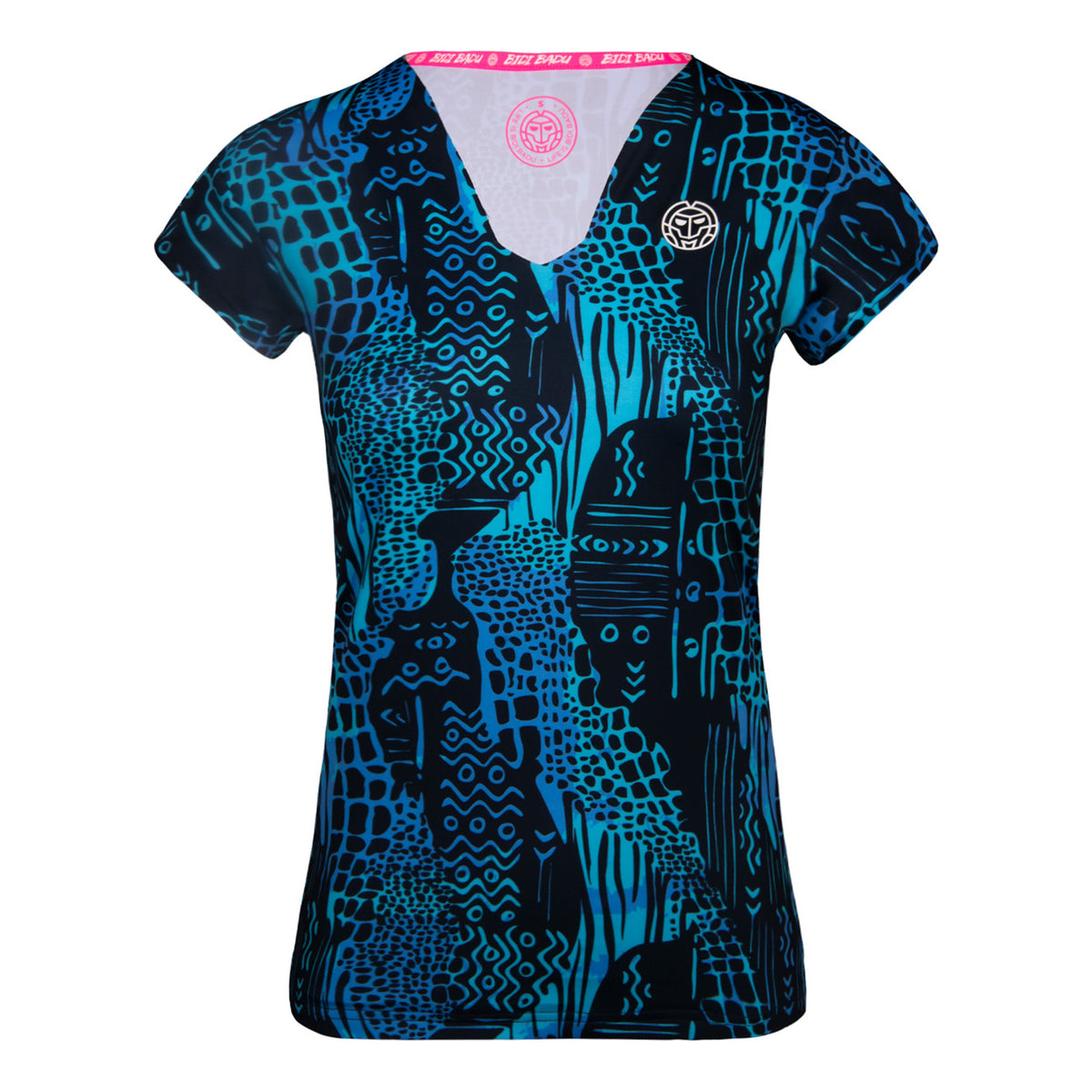 BIDI BADU Bella 2.0 Tech V-Neck Camiseta De Manga Corta Mujeres-Azul