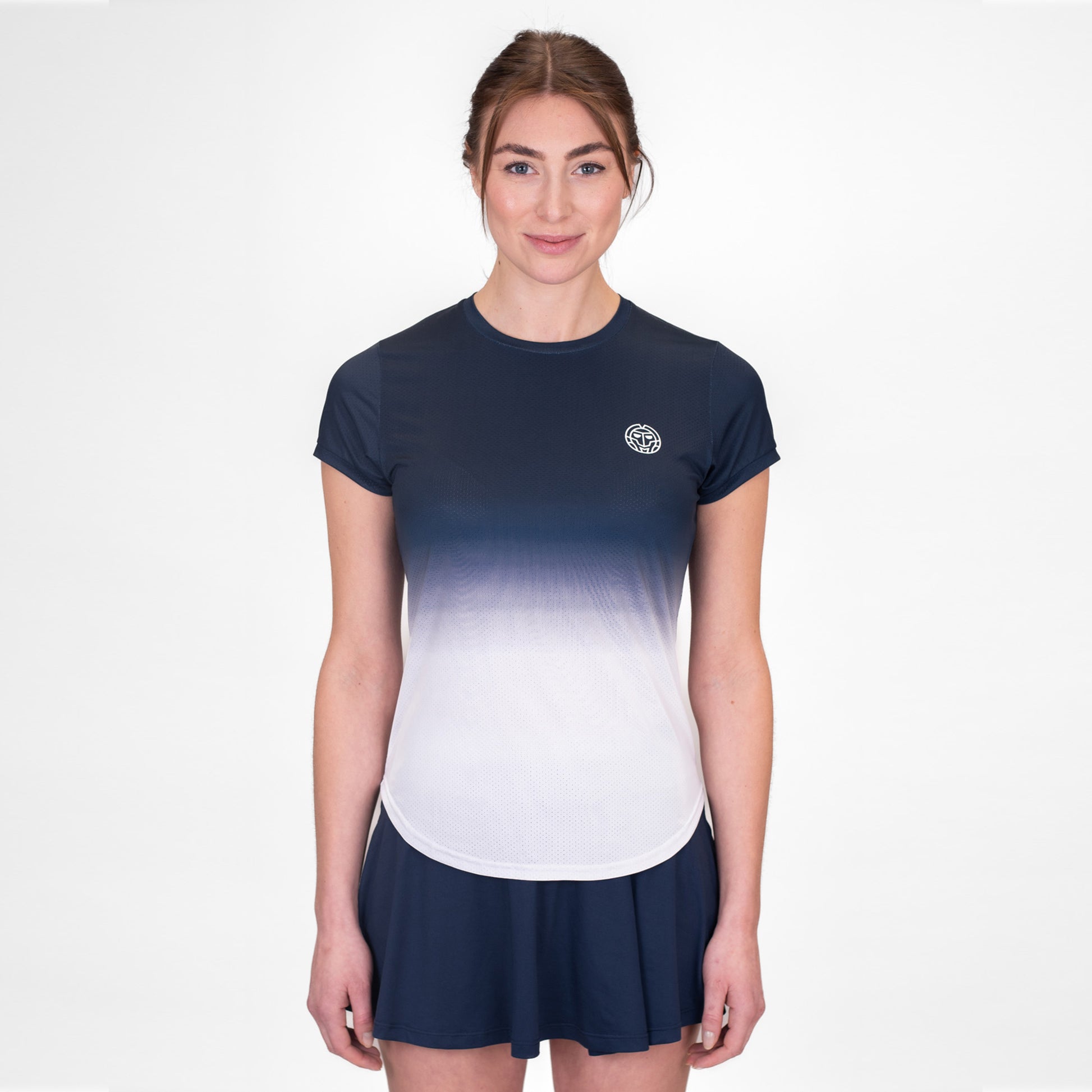 BIDI BADU Crew Gradiant Camiseta De Manga Corta Mujeres-Azul Oscuro,Blanco