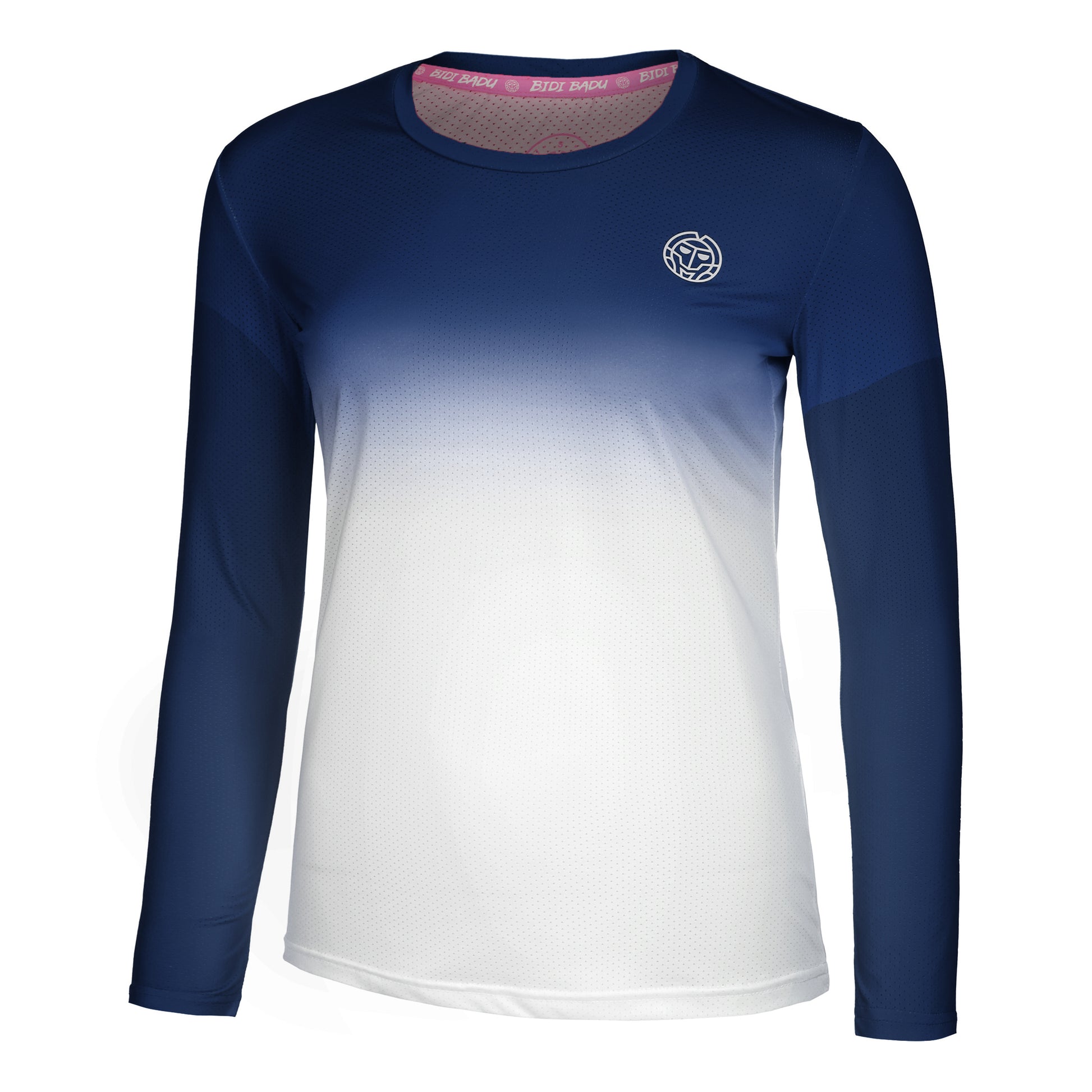 BIDI BADU Crew Gradiant Camiseta De Manga Larga Mujeres-Azul Oscuro,Blanco
