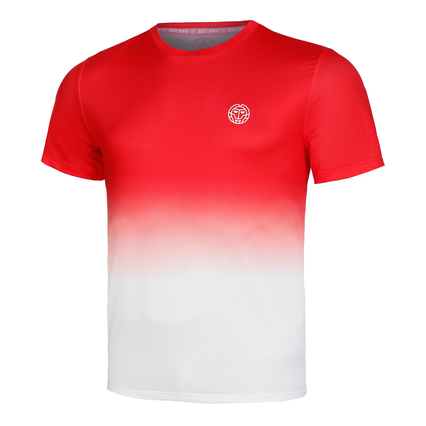 BIDI BADU Crew Gradiant Camiseta De Manga Corta Hombres-Rojo,Blanco