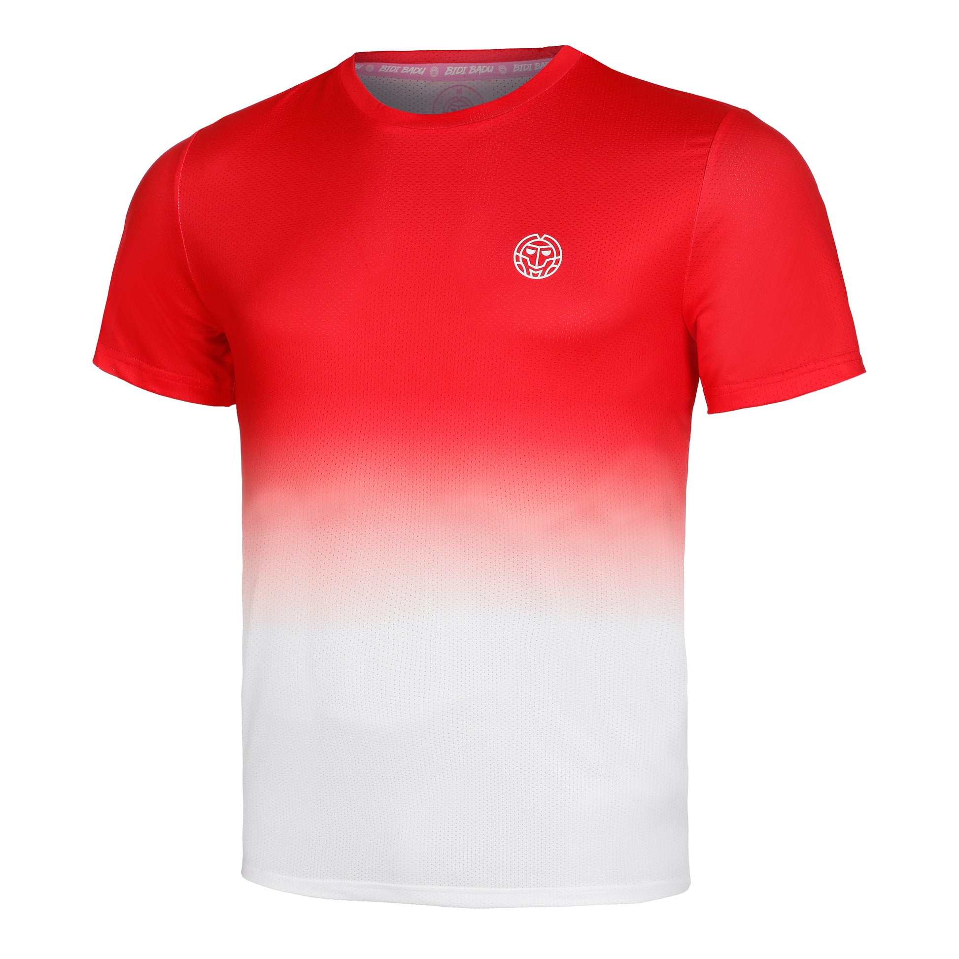 BIDI BADU Crew Gradiant Camiseta De Manga Corta Hombres-Rojo,Blanco