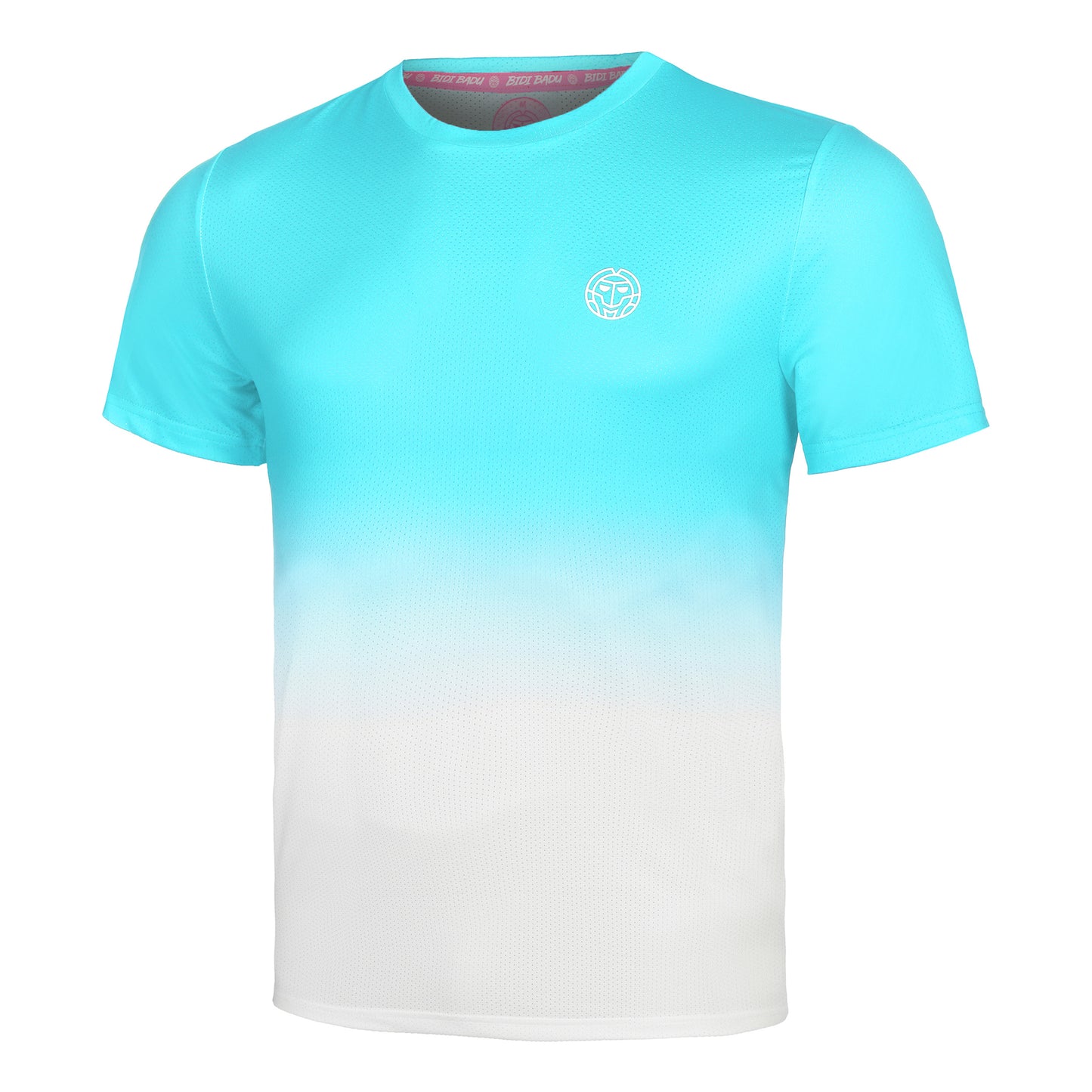 BIDI BADU Crew Gradiant Camiseta De Manga Corta Hombres-Turquesa,Blanco