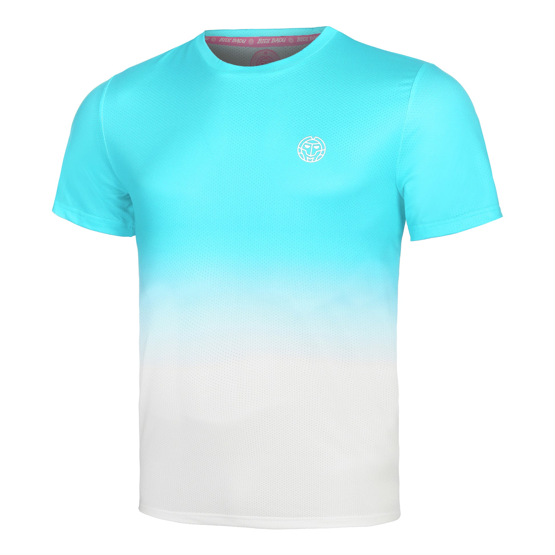 BIDI BADU Crew Gradiant Camiseta De Manga Corta Hombres-Turquesa,Blanco
