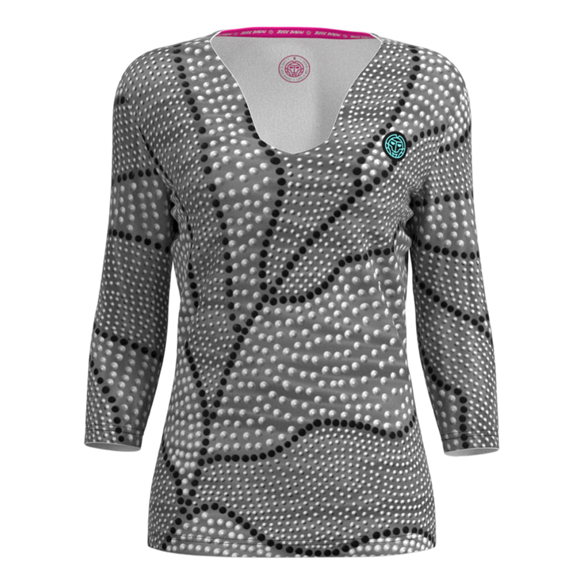 BIDI BADU Crew V-Neck Camiseta de manga larga Mujeres - negro, blanco
