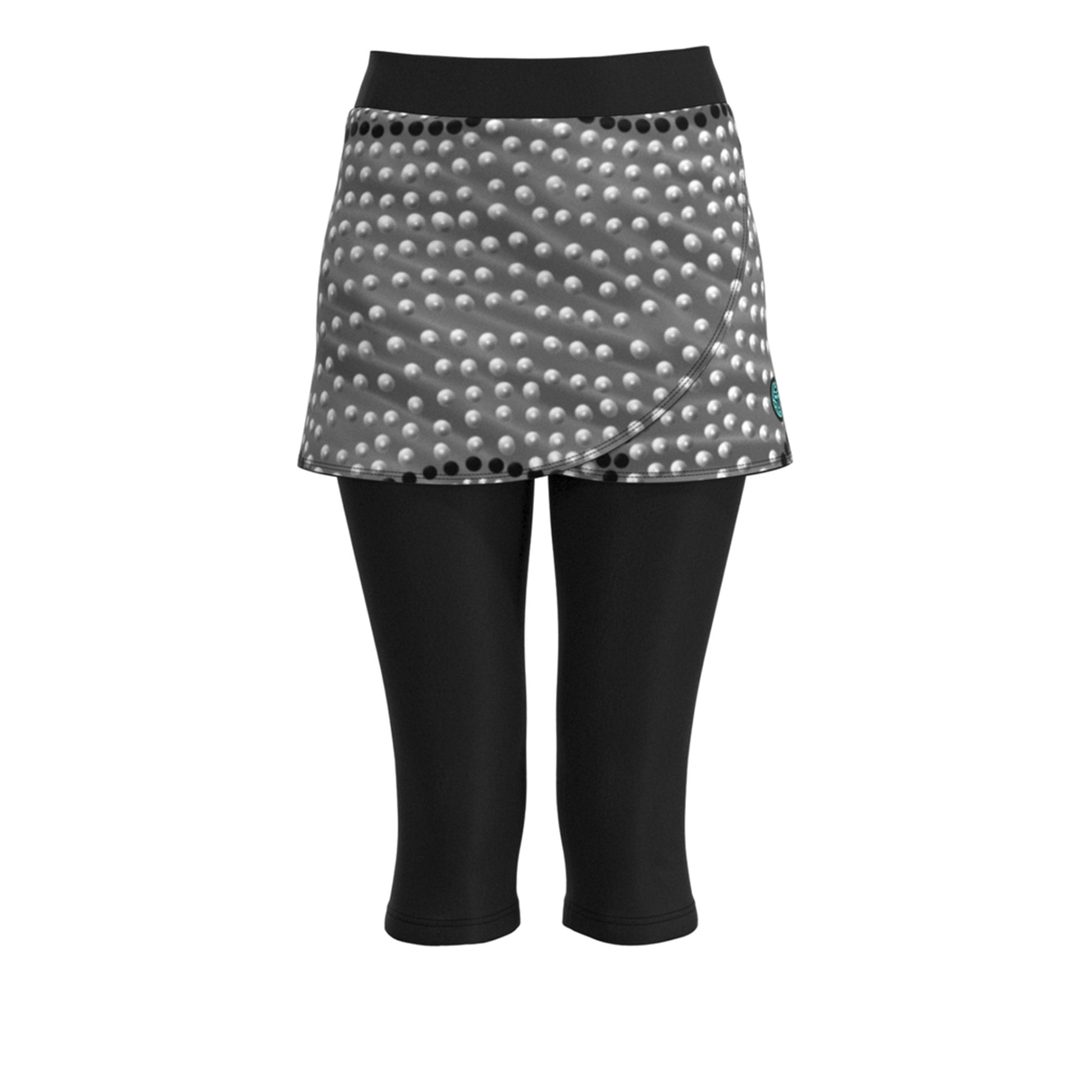 BIDI BADU Protected Leafs Falda con malla Mujeres - negro, blanco