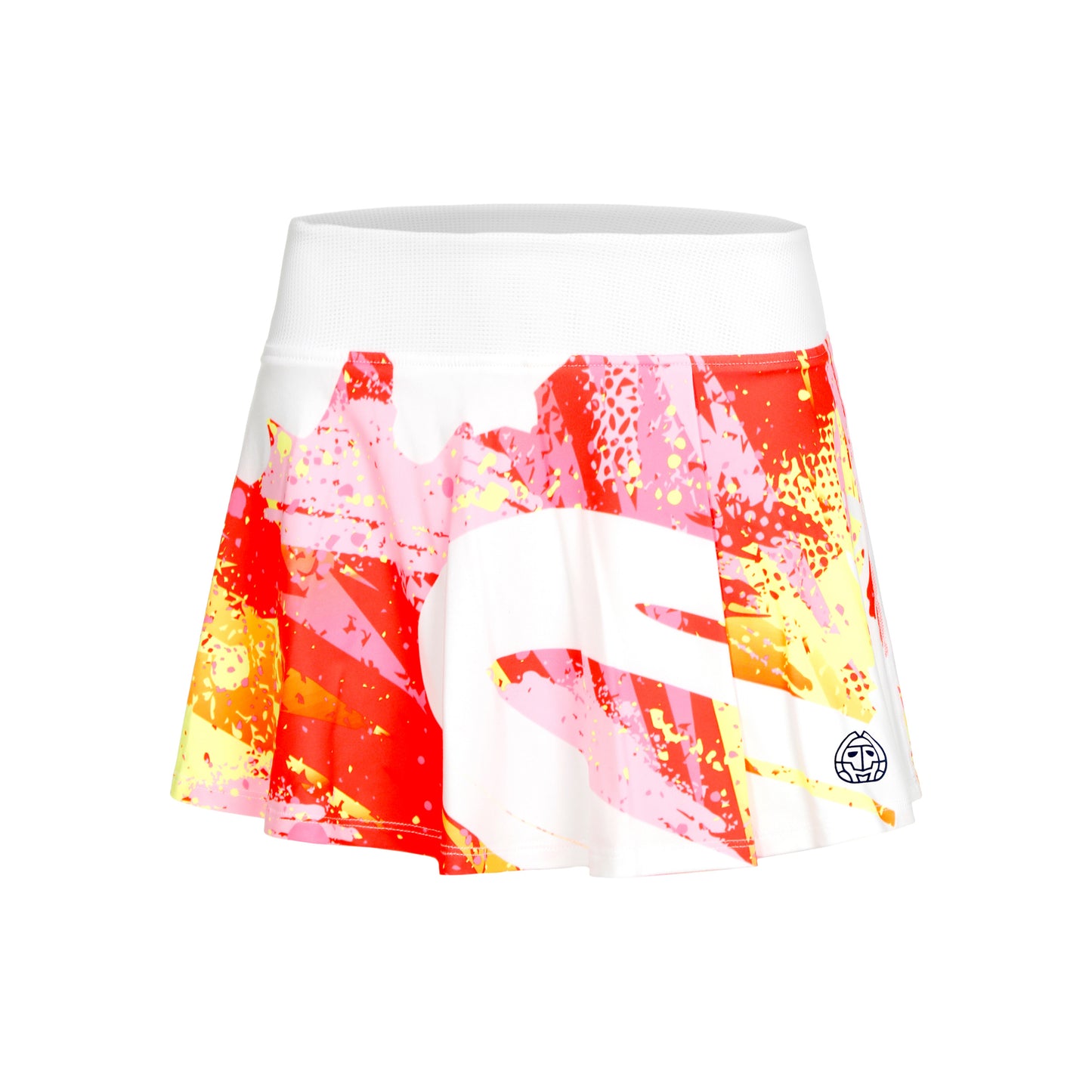 BIDI BADU Wild Arts Printed Wavy Falda Mujeres-Blanco,Multicolor