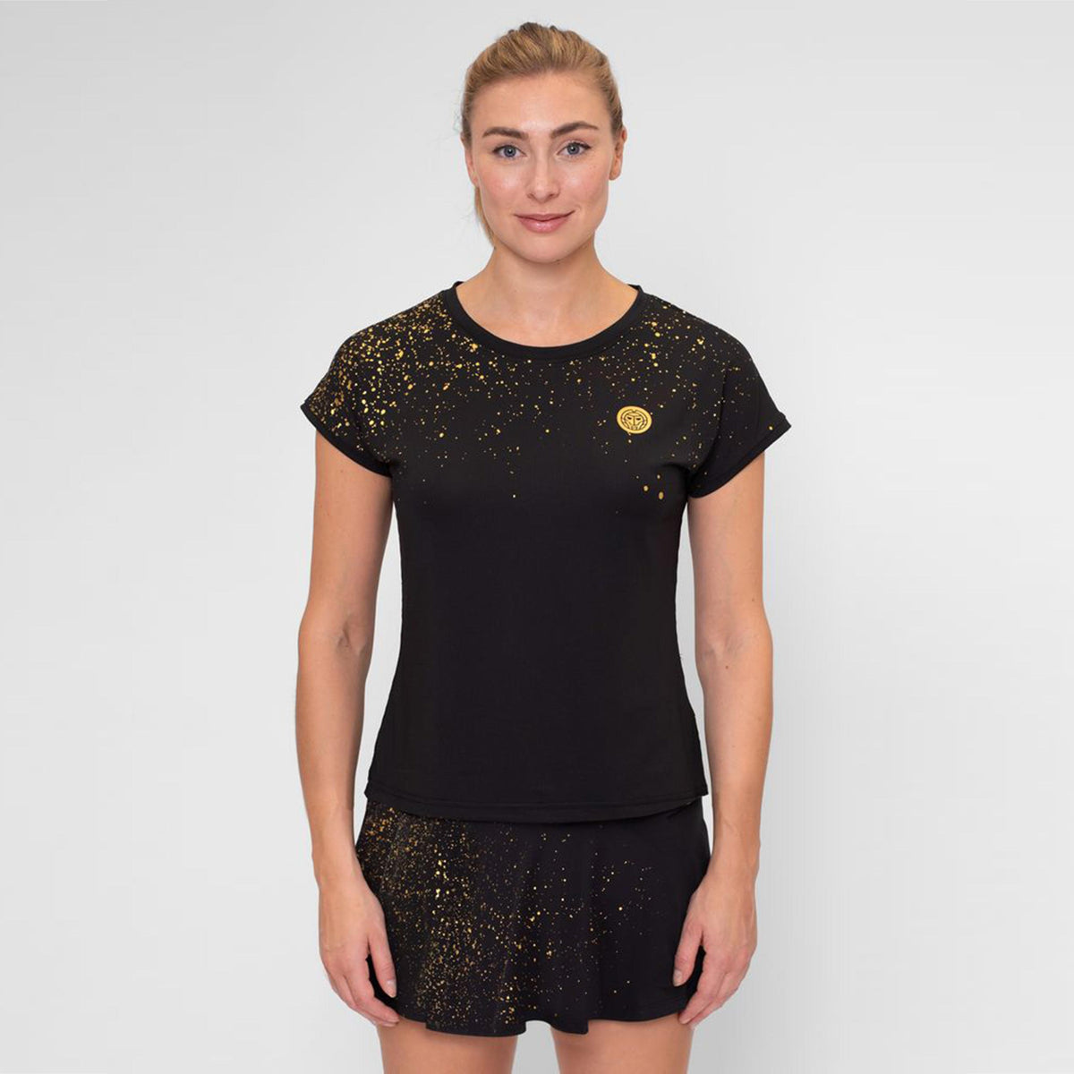 BIDI BADU Paris 2024 Camiseta De Manga Corta Mujeres-Negro,Dorado