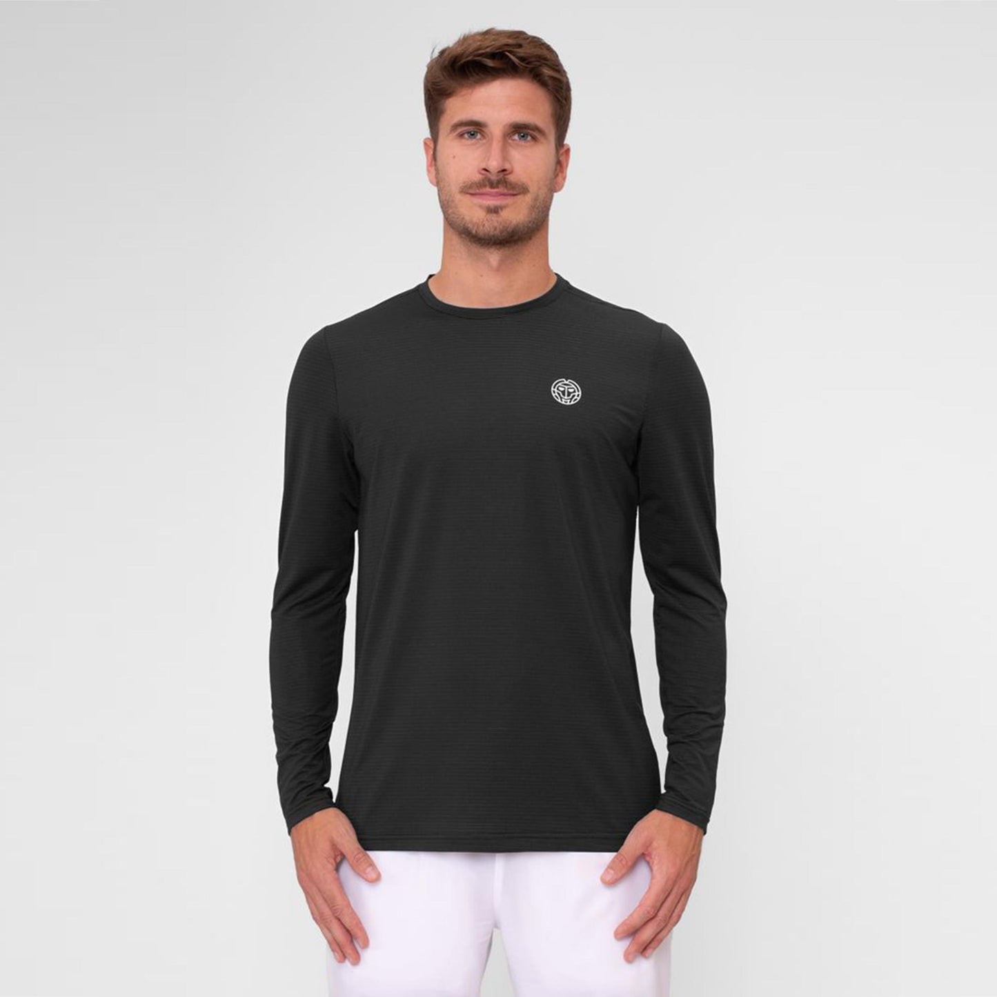 BIDI BADU Crew Roundneck Camiseta De Manga Larga Hombres-Negro