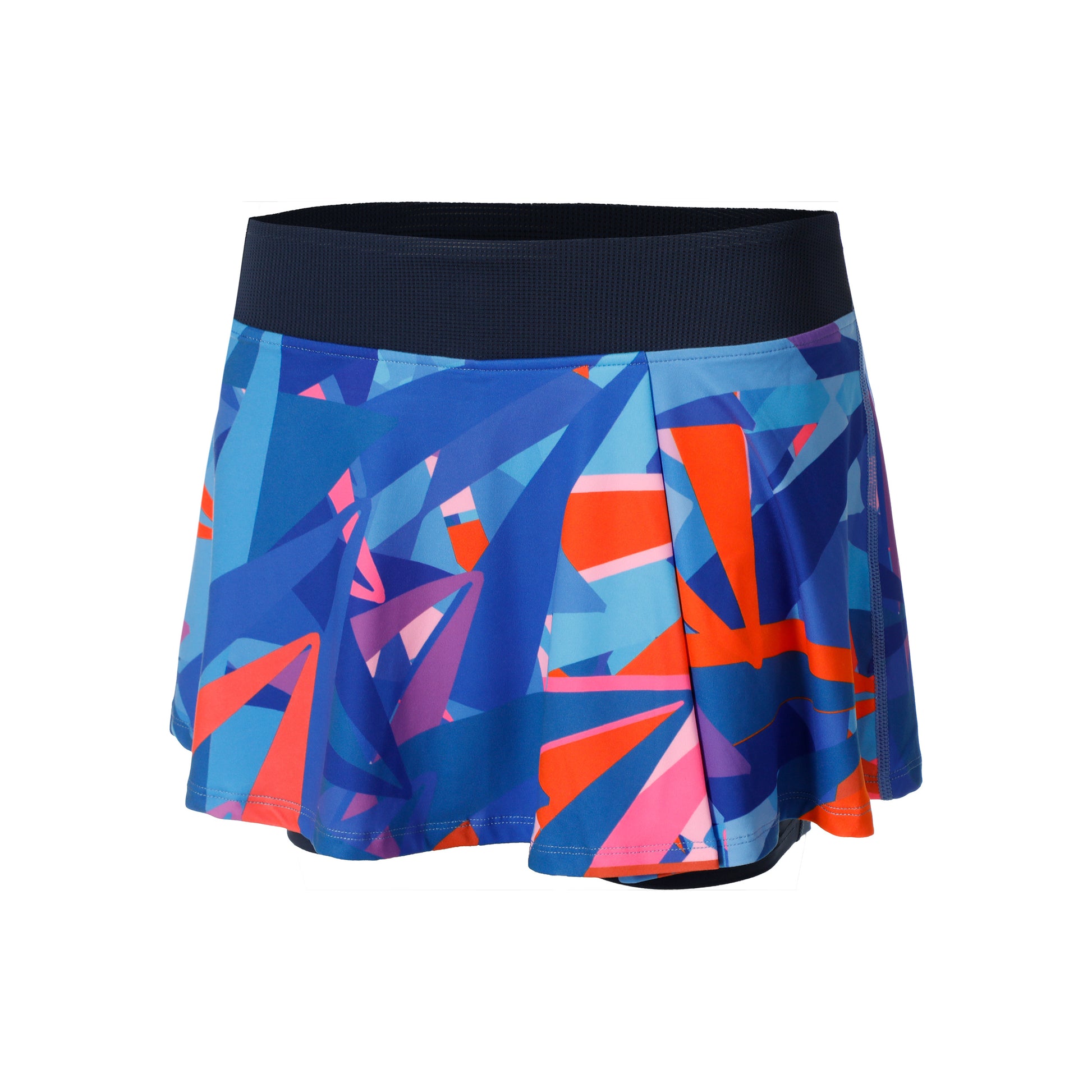 BIDI BADU Spike Printed Wavy Falda Mujeres-Azul Oscuro,Azul