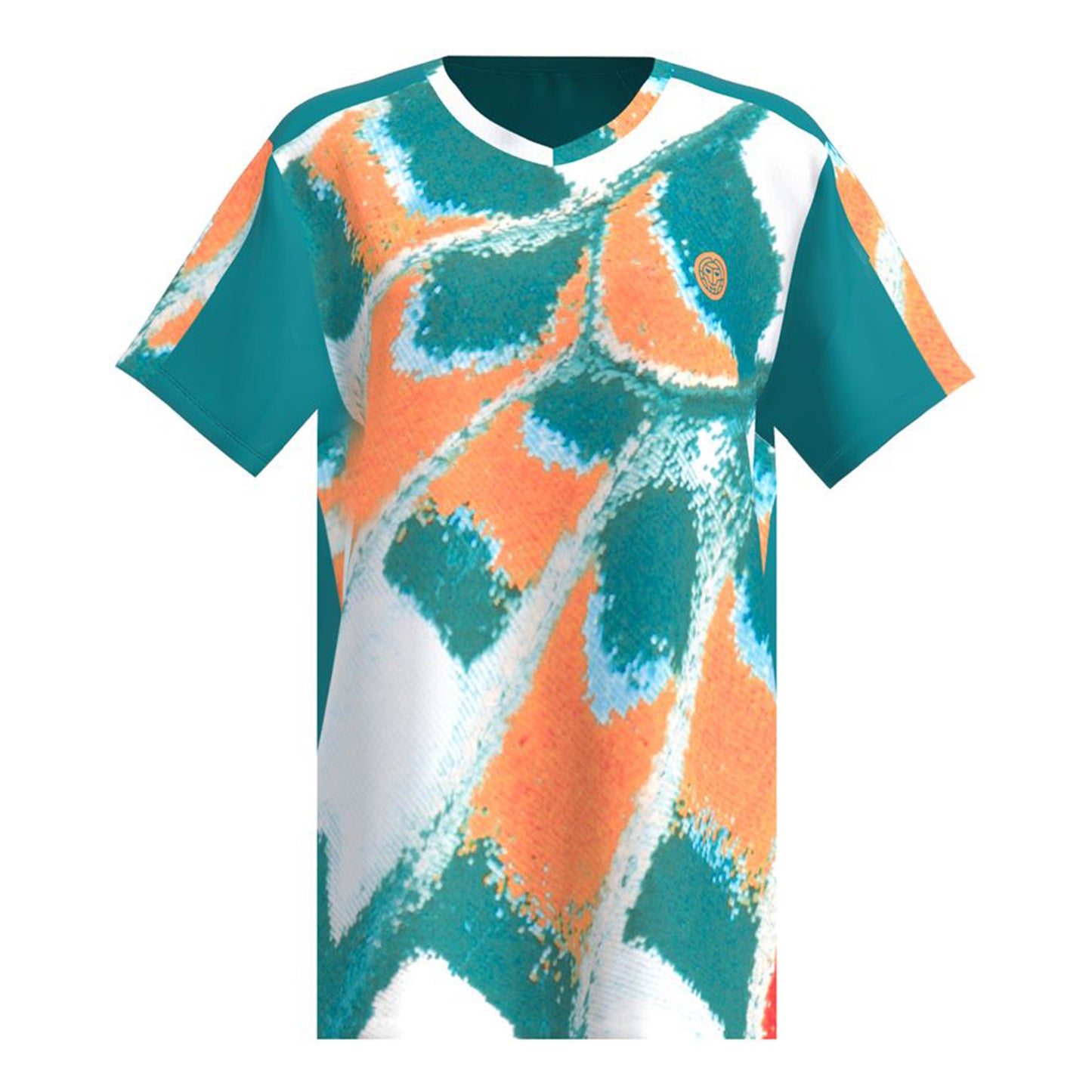 BIDI BADU Melbourne 2025 V-Neck Camiseta De Manga Corta Hombres-Color Petróleo,Naranja