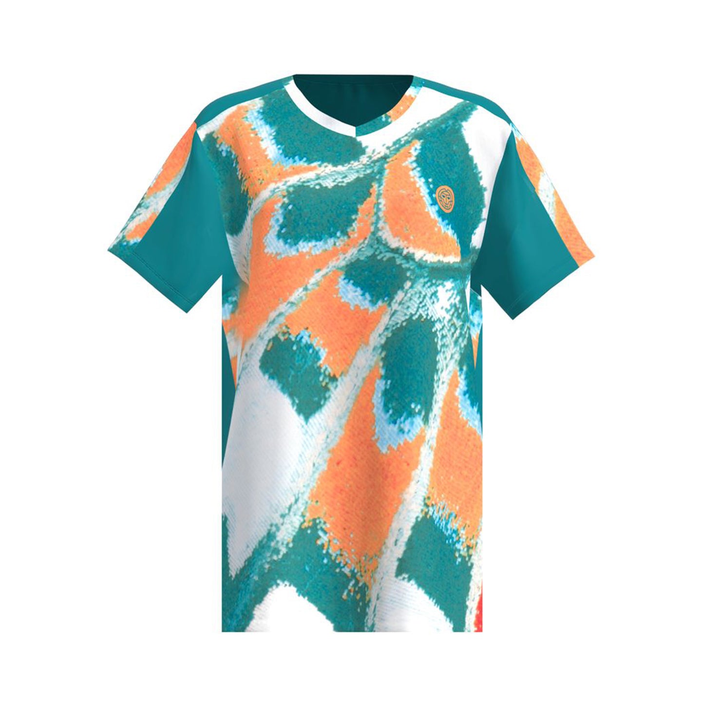BIDI BADU Melbourne 2025 V-Neck Camiseta De Manga Corta Chicos-Color Petróleo,Naranja