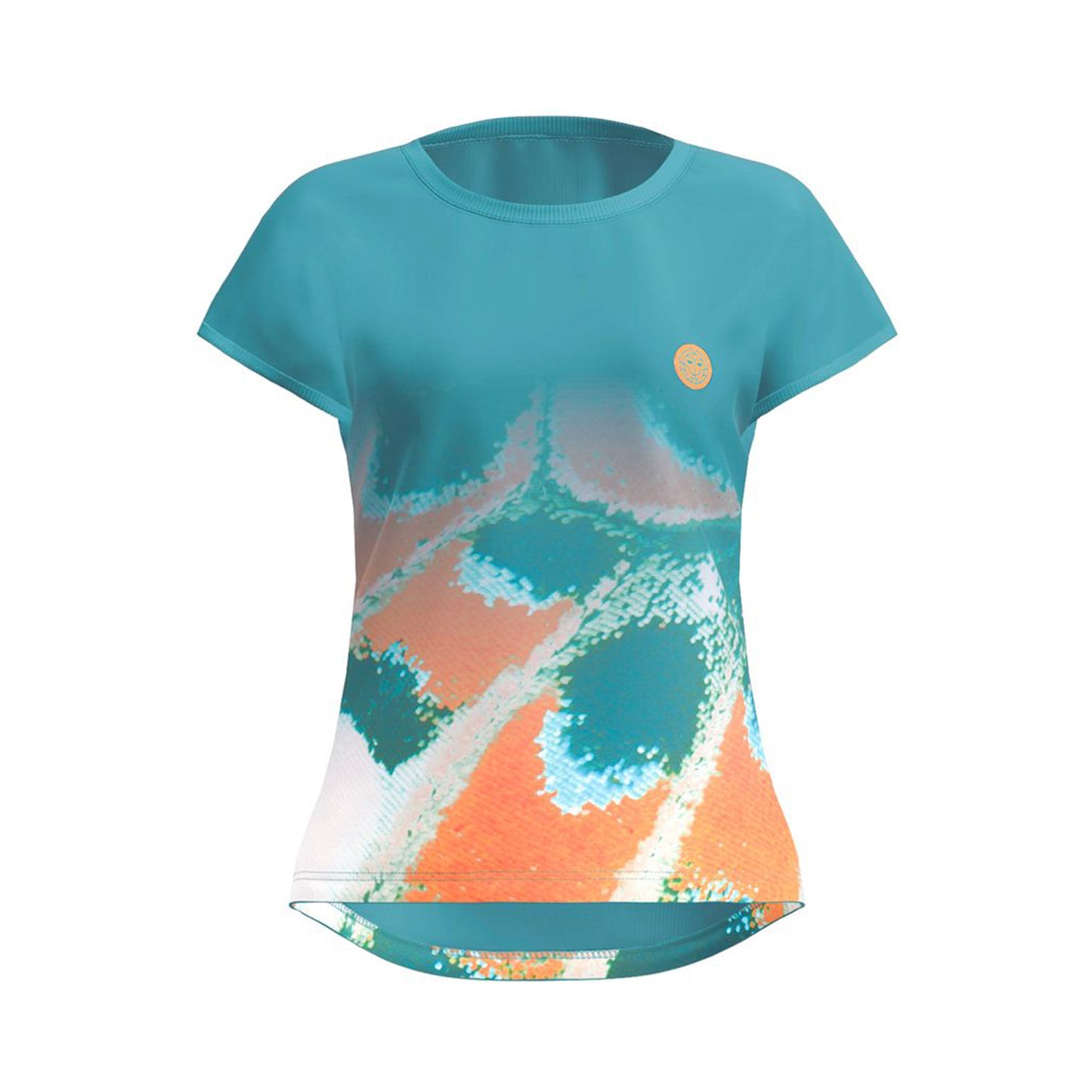 BIDI BADU Melbourne 2025 Camiseta De Manga Corta Chicas-Color Petróleo,Naranja