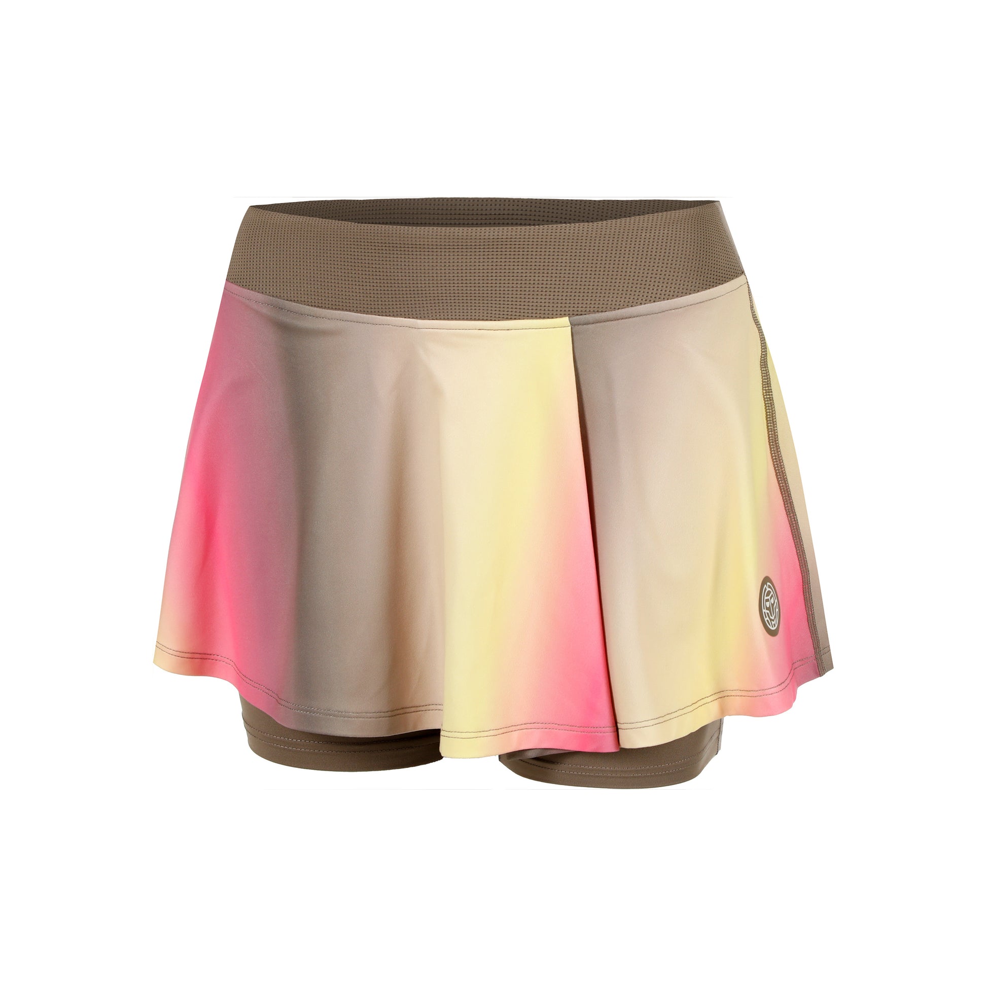 BIDI BADU Spectrum Printed Wavy Falda Mujeres-Marrón,Amarillo