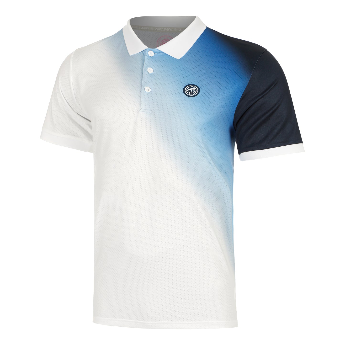 BIDI BADU Watercolour Polo Hombres-Blanco,Azul