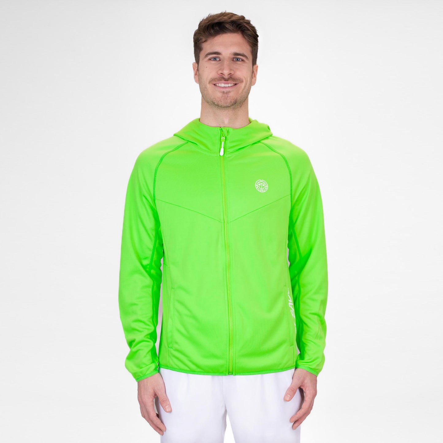 BIDI BADU Crew Hood Sudadera Con Cremallera Hombres-Verde Neón