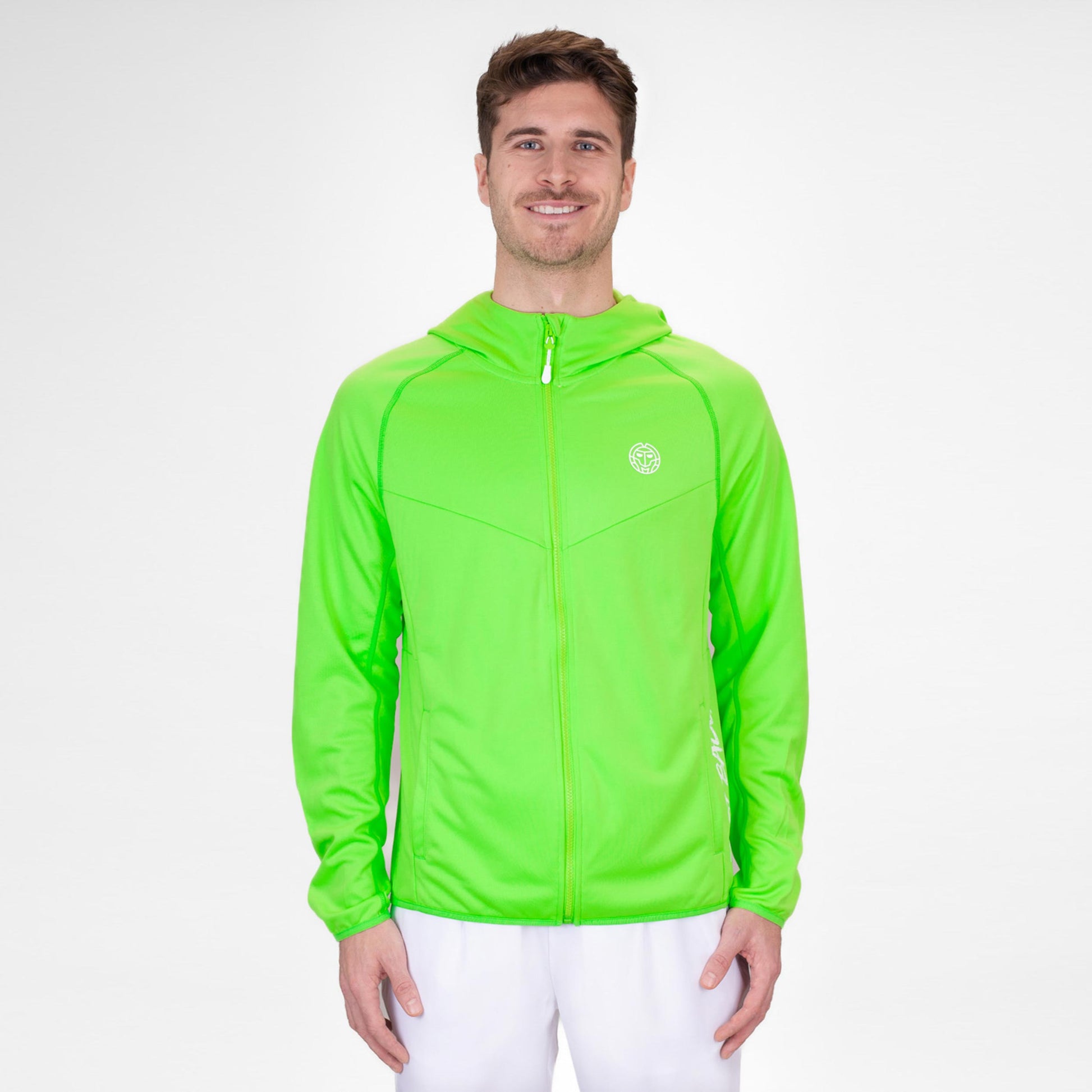 BIDI BADU Crew Hood Sudadera Con Cremallera Hombres-Verde Neón