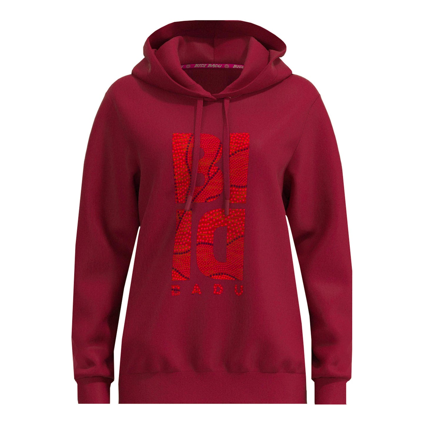 BIDI BADU Protected Leafs Chill Sudadera Con Capucha Mujeres-Rojo Vino