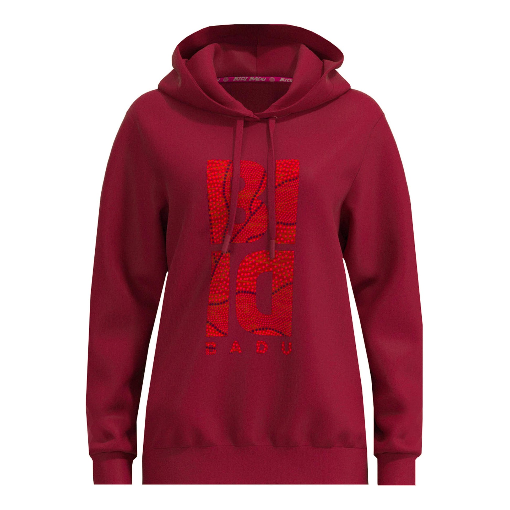 BIDI BADU Protected Leafs Chill Sudadera Con Capucha Mujeres-Rojo Vino