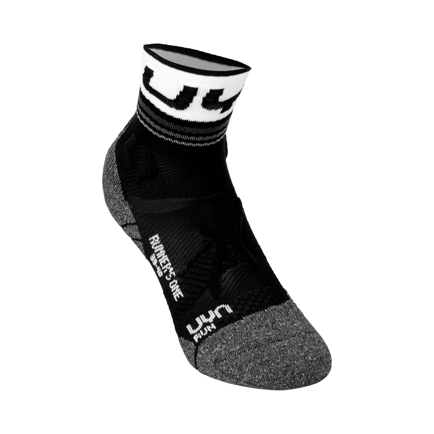 UYN Runner's One Short Calcetines Para Correr Mujeres-Negro,Blanco