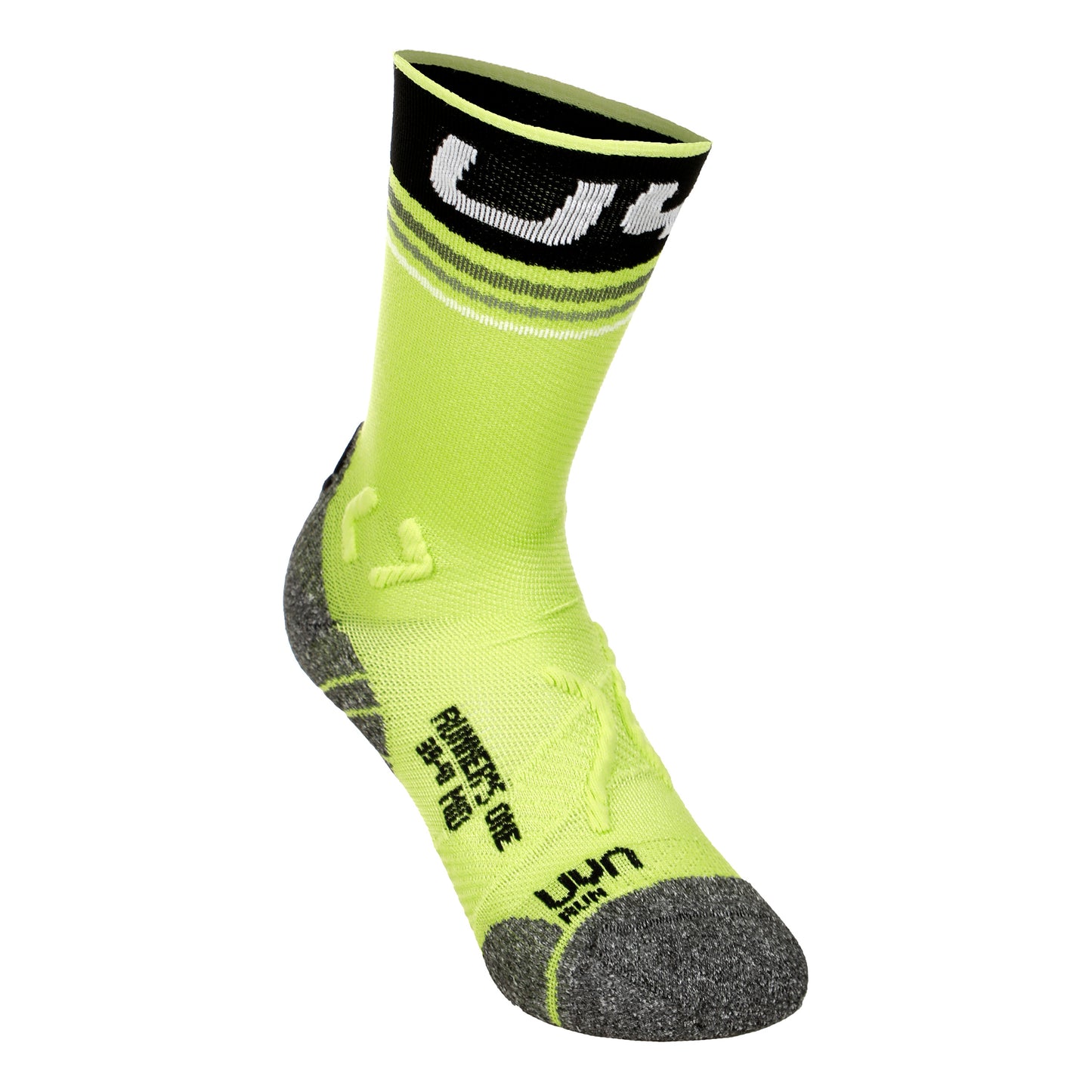 UYN Runner's Mid One Calcetines Para Correr Hombres-Verde,Negro