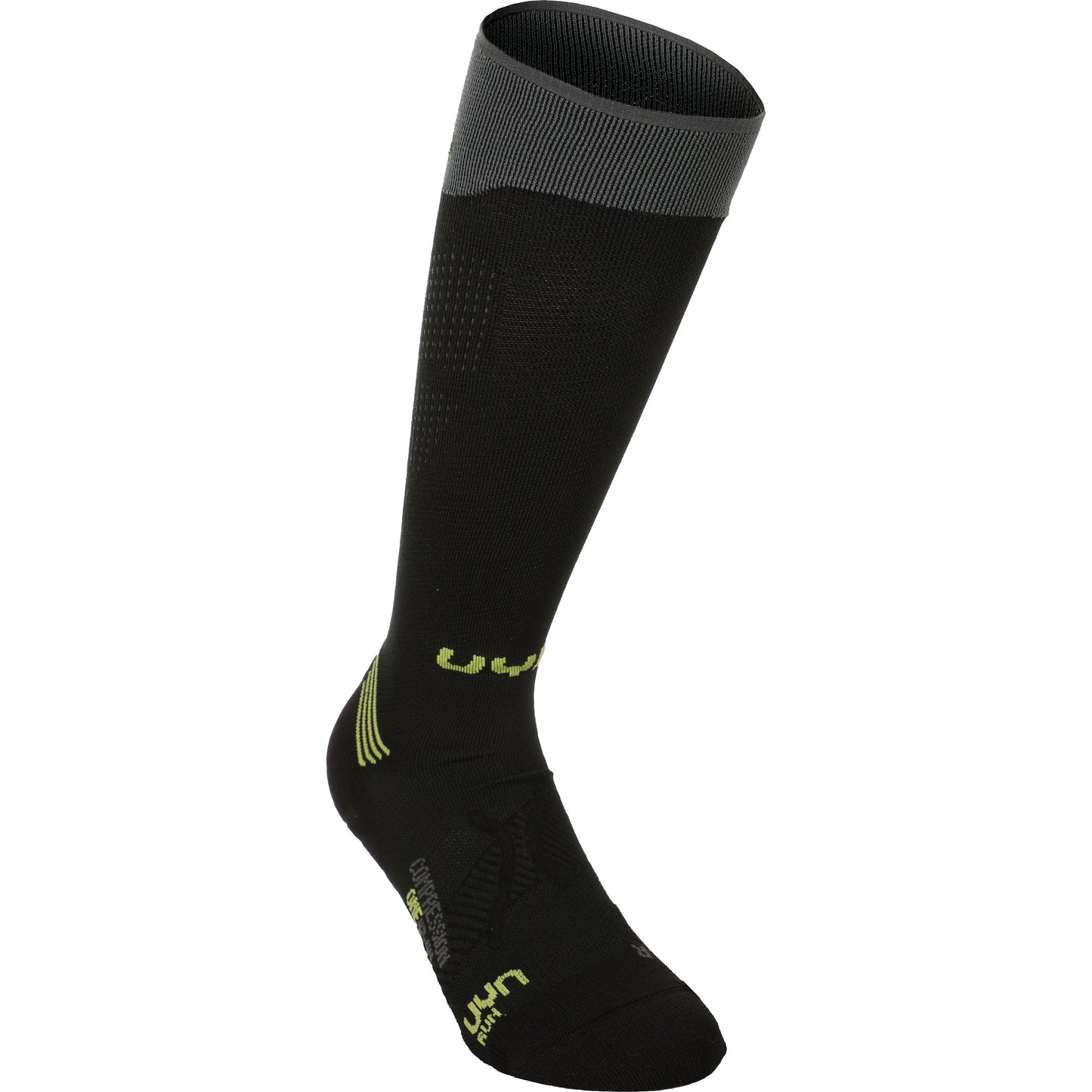 UYN Compression One Calcetines Para Correr Hombres-Negro,Gris