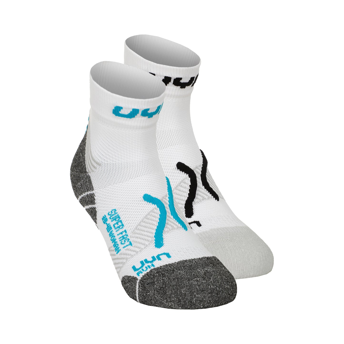 UYN Super Fast Calcetines Para Correr Pack De 2 Mujeres-Blanco,Turquesa