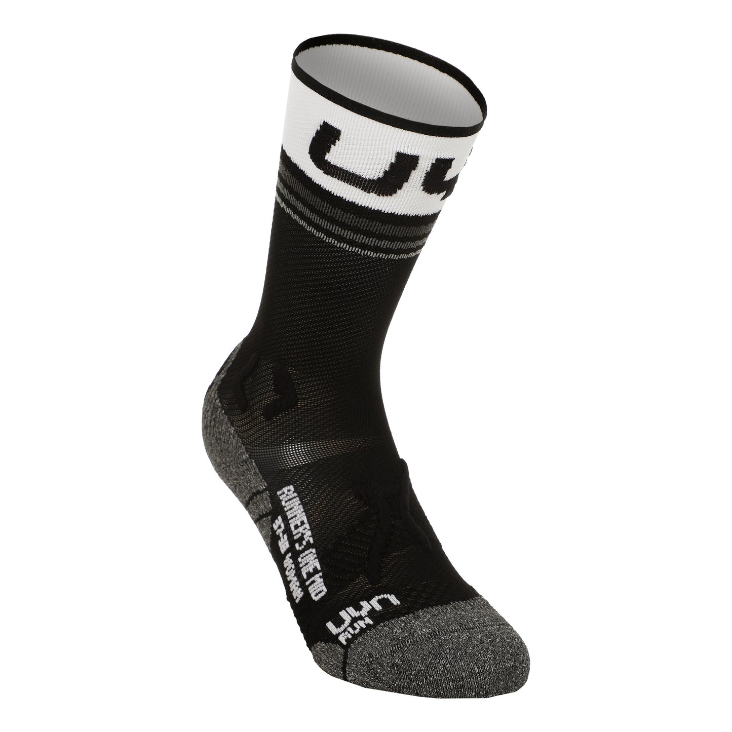 UYN Runner'S One Mid Calcetines Para Correr Mujeres-Negro,Blanco