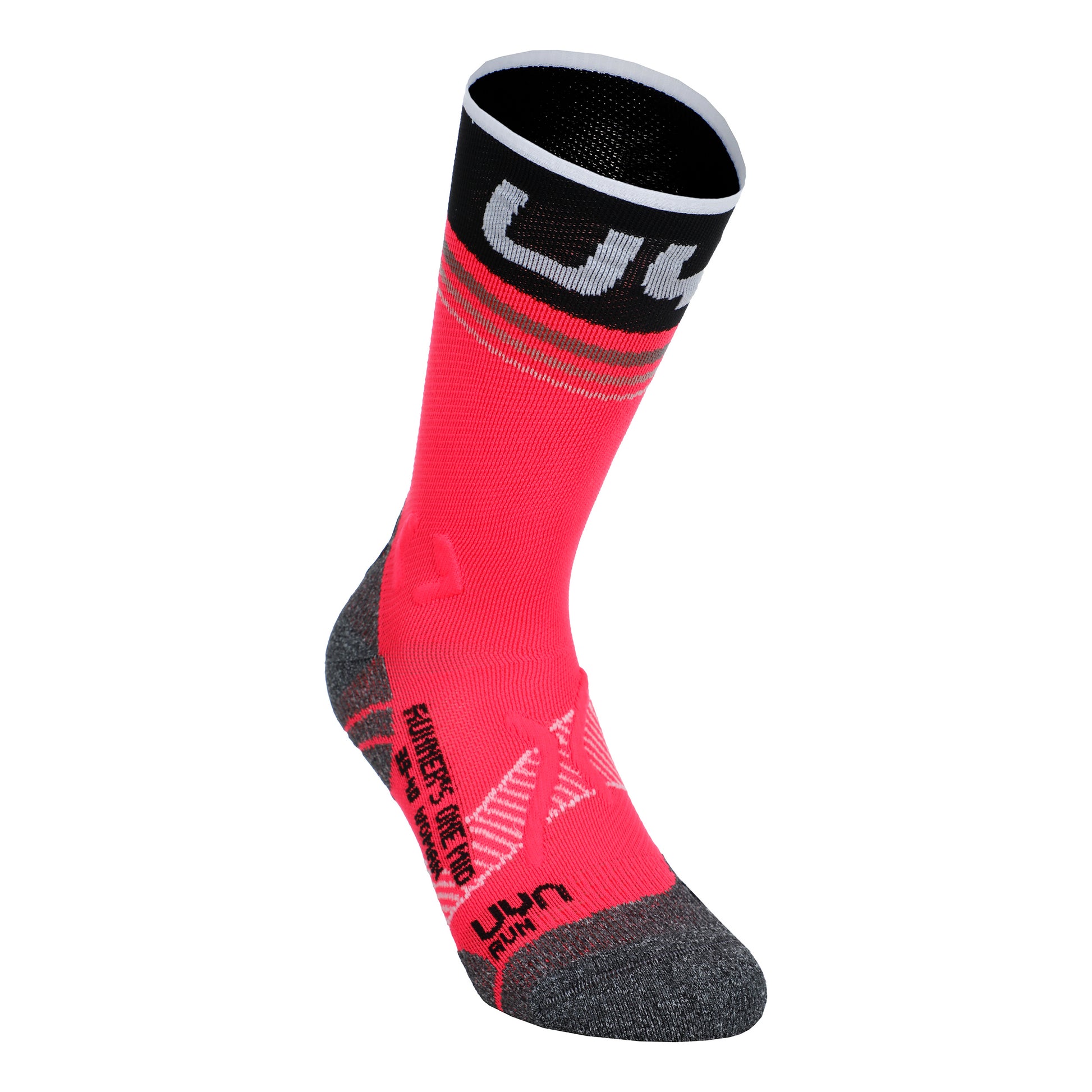 UYN Runner'S One Mid Calcetines Para Correr Mujeres-Rosa,Negro