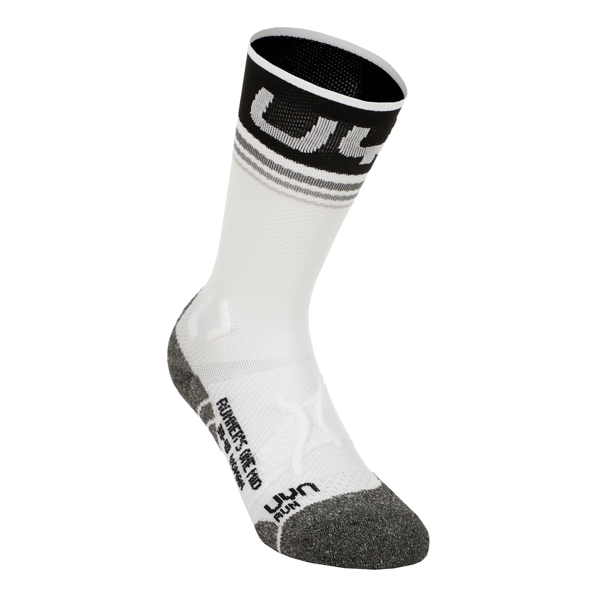UYN Runner'S One Mid Calcetines Para Correr Mujeres-Blanco,Negro