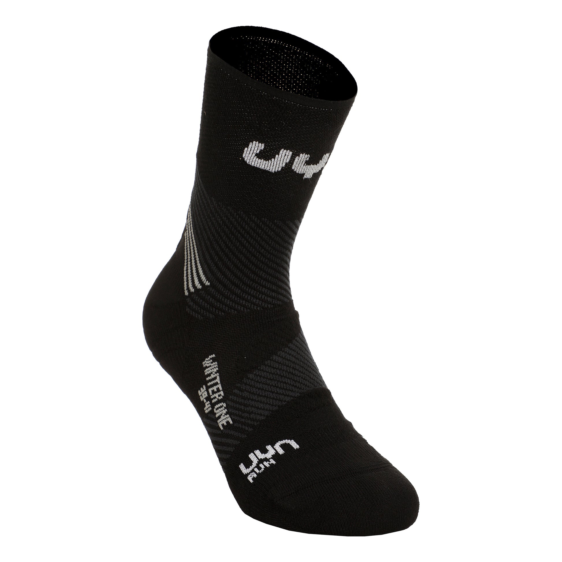 UYN Run Winter One Calcetines Para Correr Mujeres-Negro,Blanco