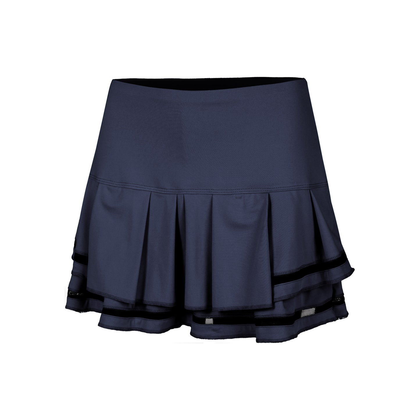 Lucky in Love Long Pleat Tier Falda Mujeres-Negro,Azul