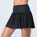 Racer Rib Pleated Falda Mujeres-Negro