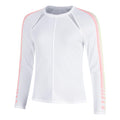 Sunset Spin Camiseta De Manga Larga Mujeres-Blanco,Naranja