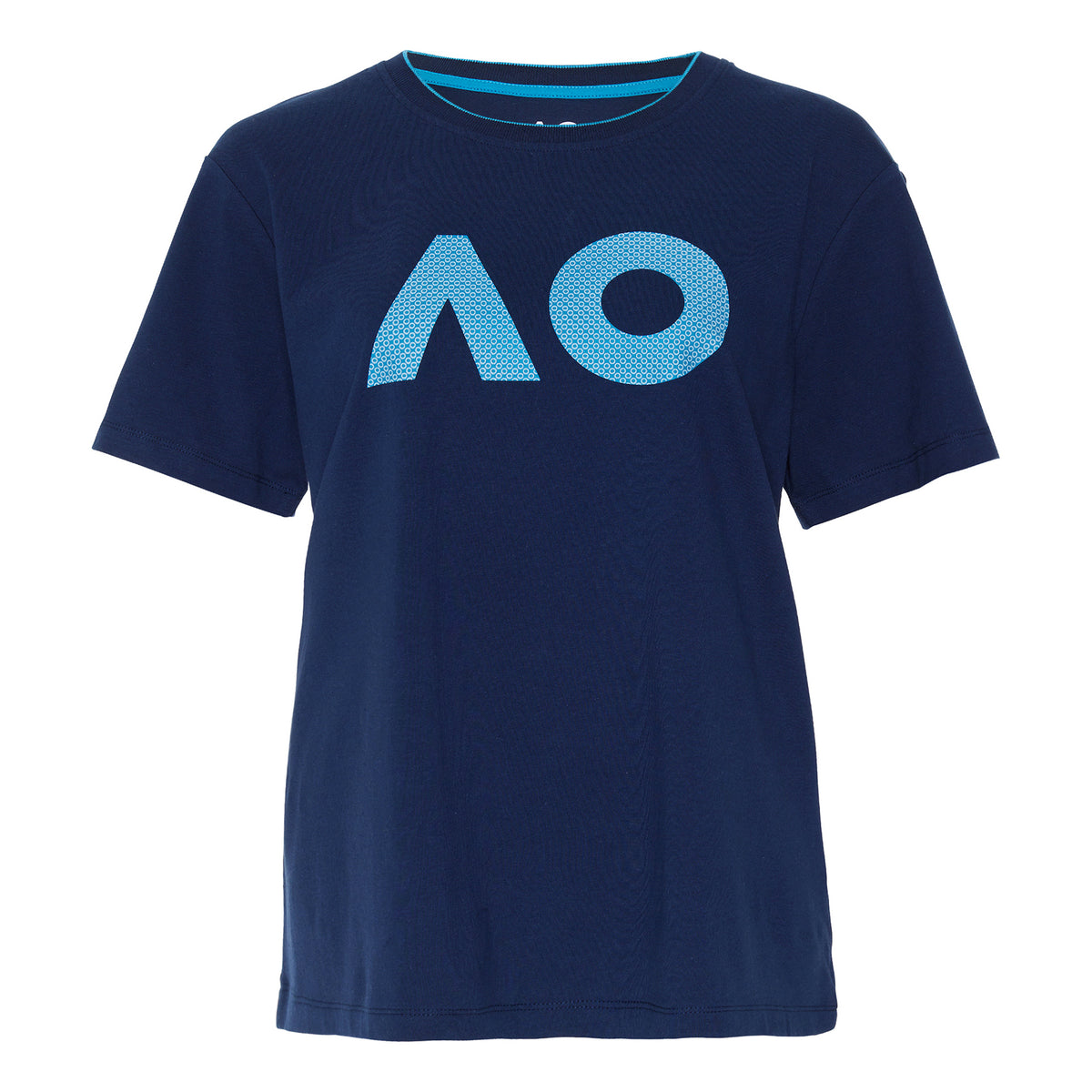 Australian Open AO Stack Print Core Logo Camiseta de manga corta Mujeres - azul oscuro,