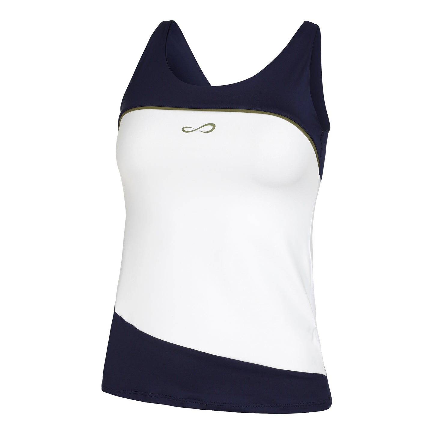Endless Curve Camiseta de tirantes Mujeres - blanco, azul oscuro