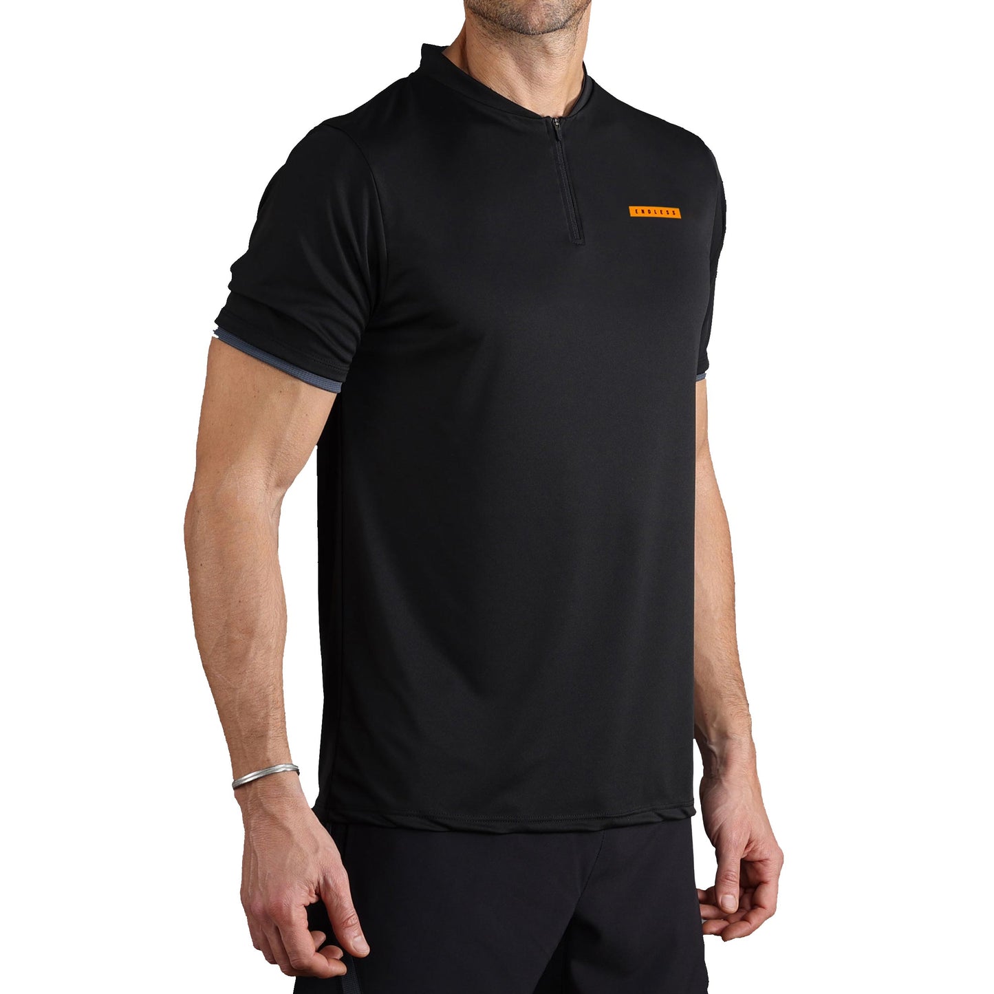 Endless Bravery Camiseta De Manga Corta Hombres-Negro,Naranja