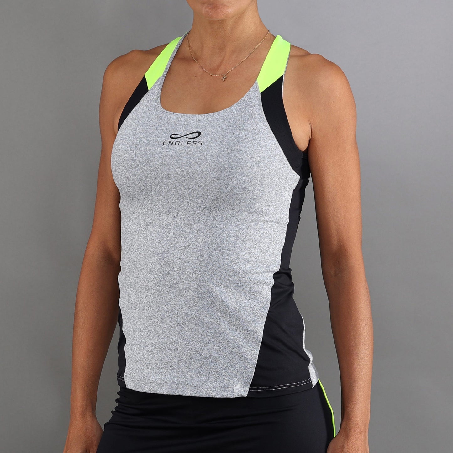 Endless Grace Camiseta De Tirantes Mujeres-Gris,Negro