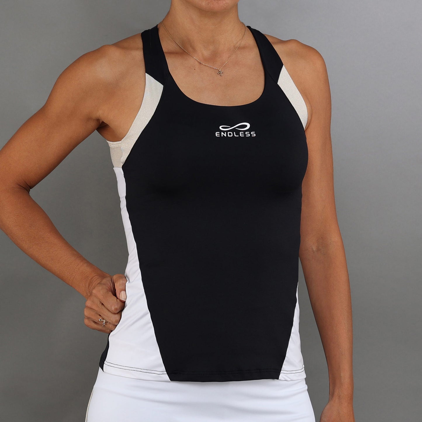 Endless Grace Camiseta De Tirantes Mujeres-Negro,Dorado